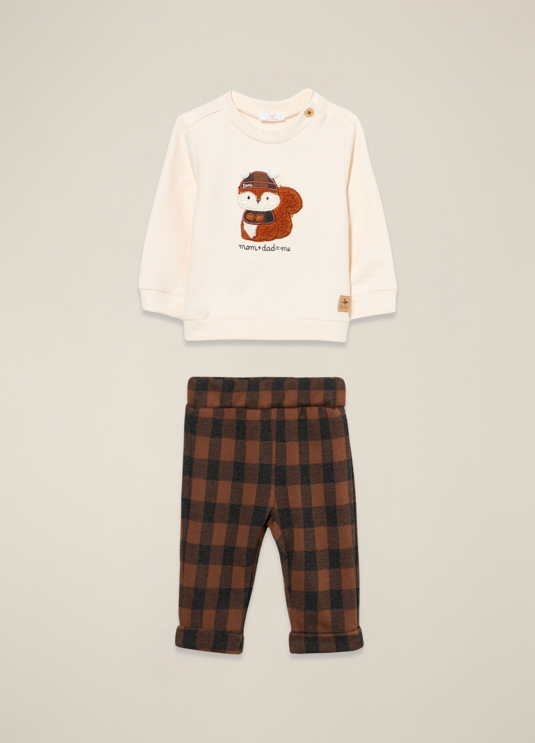 Set felpa pantalone in misto cotone multicolor da neonato regular fit_0