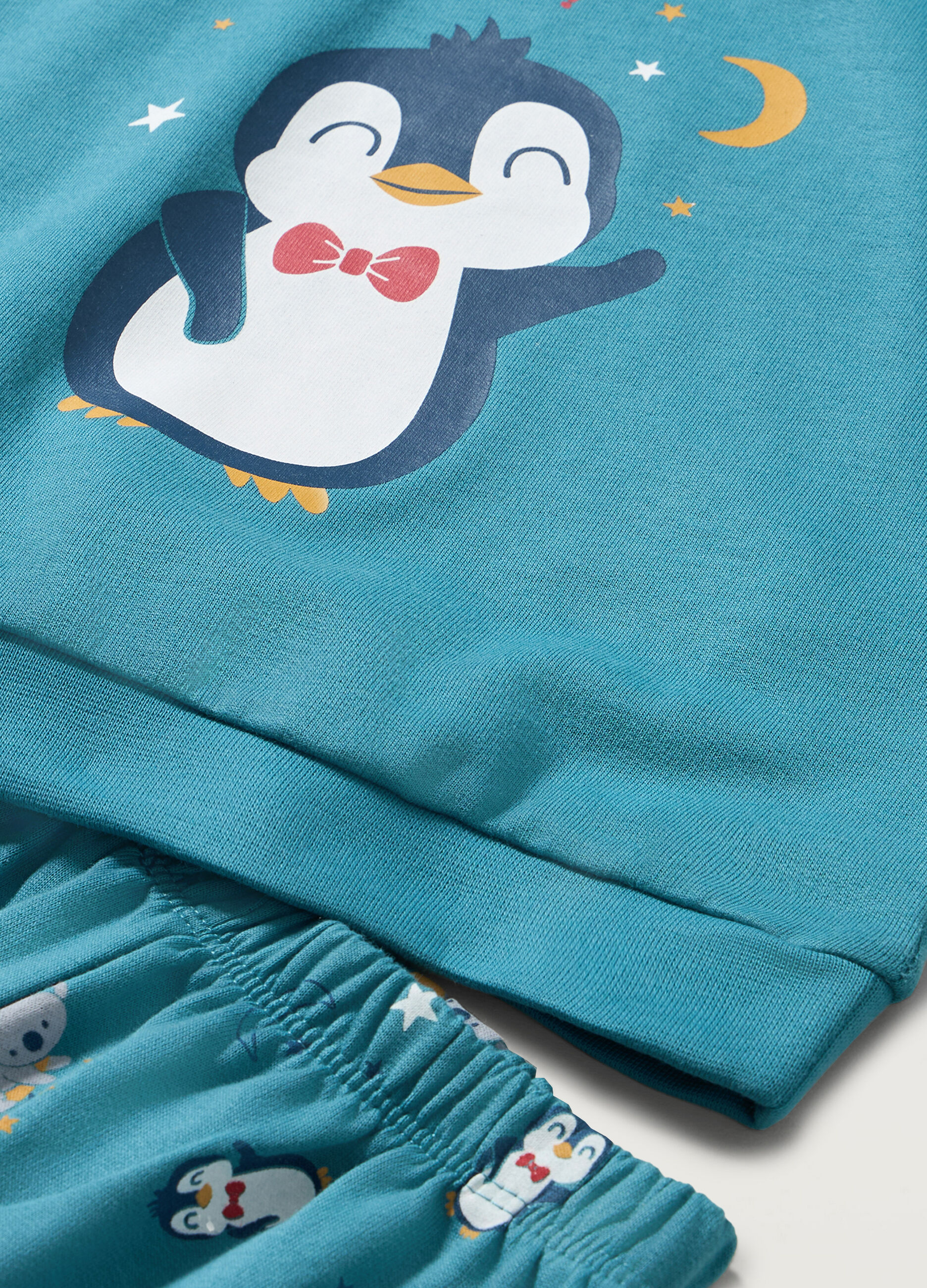 Set pigiama lungo in puro cotone fleece neonato_1