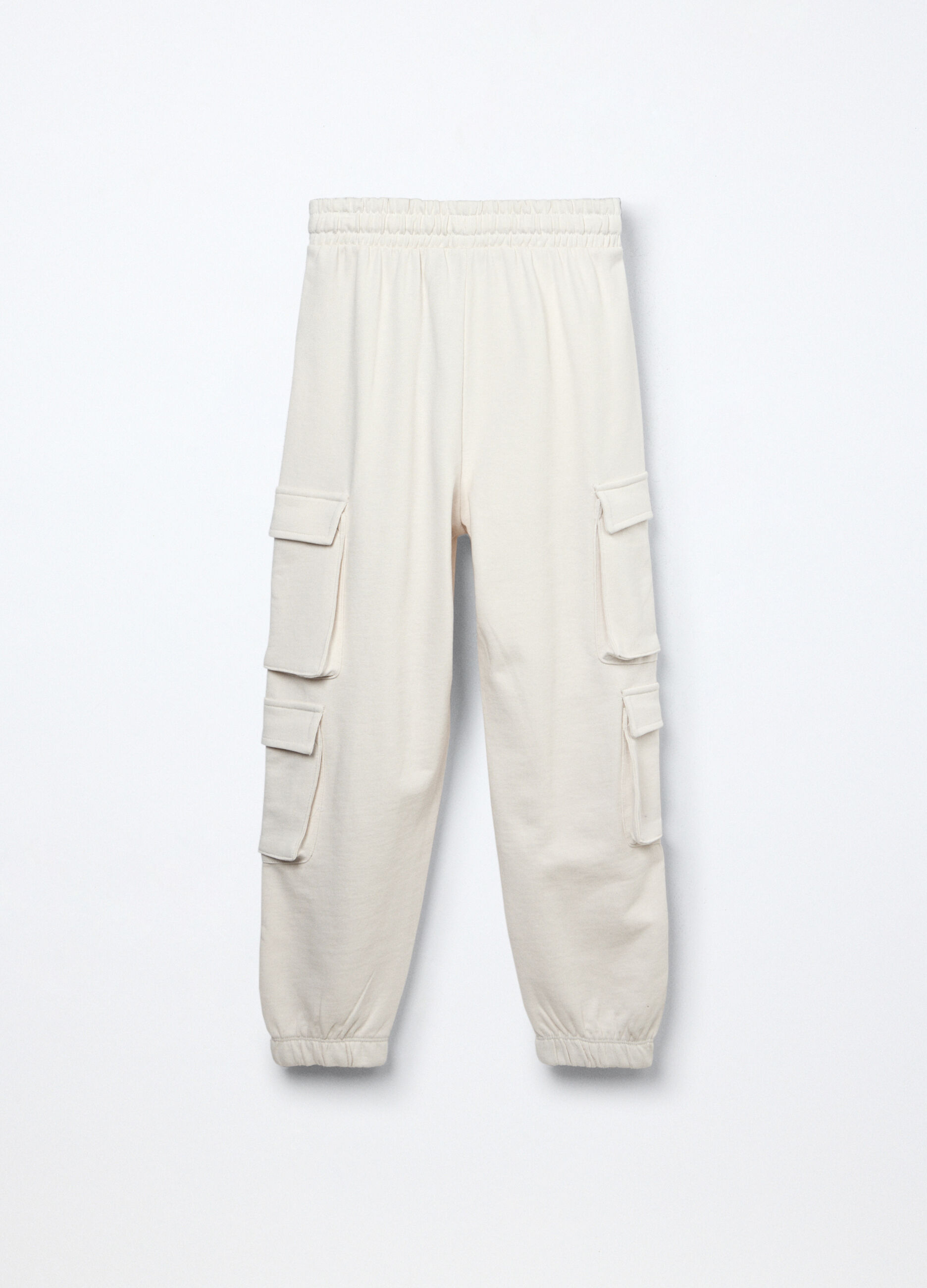Jogger cargo in french terry di puro cotone ragazza_1