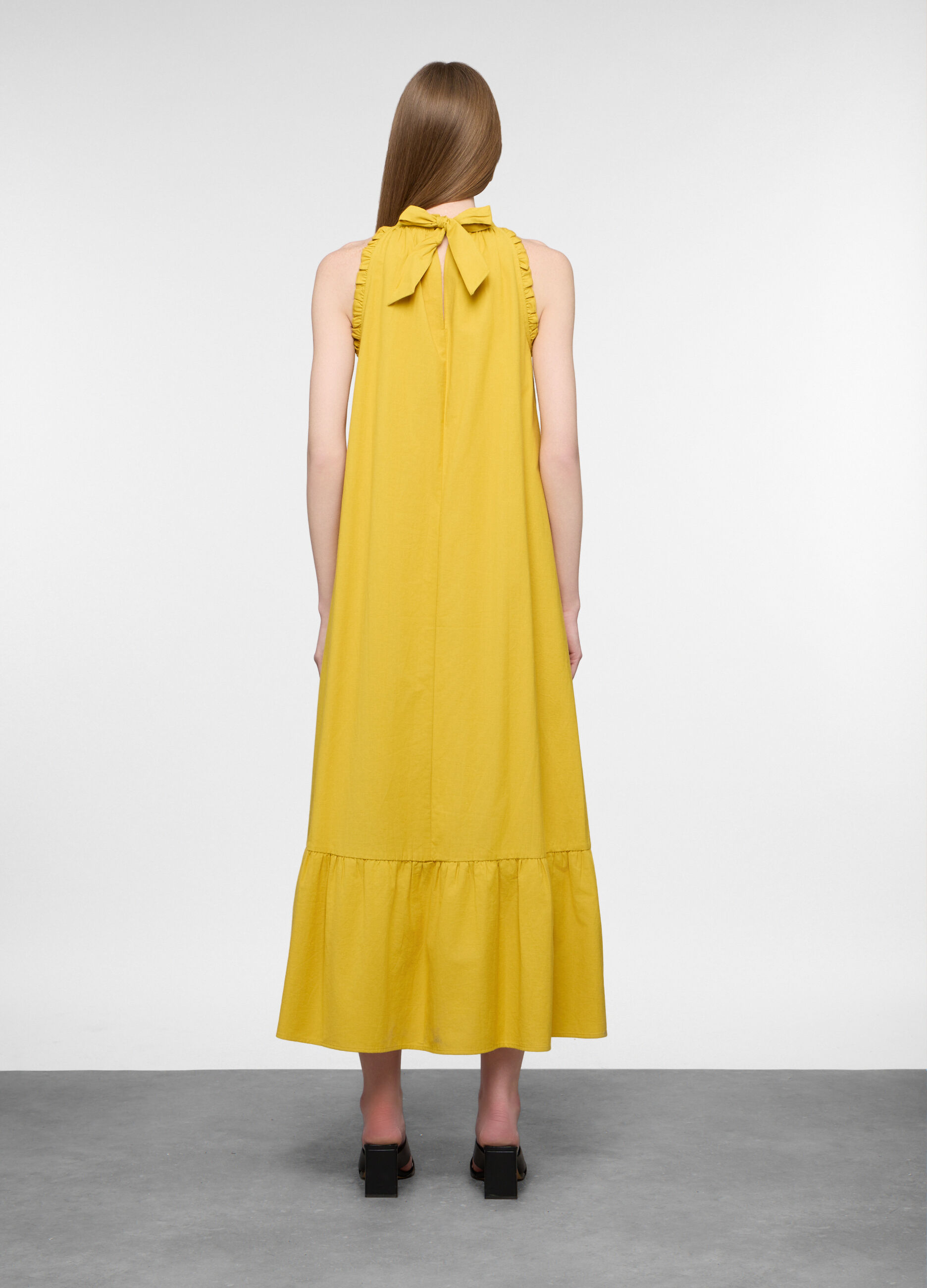 Vestito lungo fitted misto lino donna_1