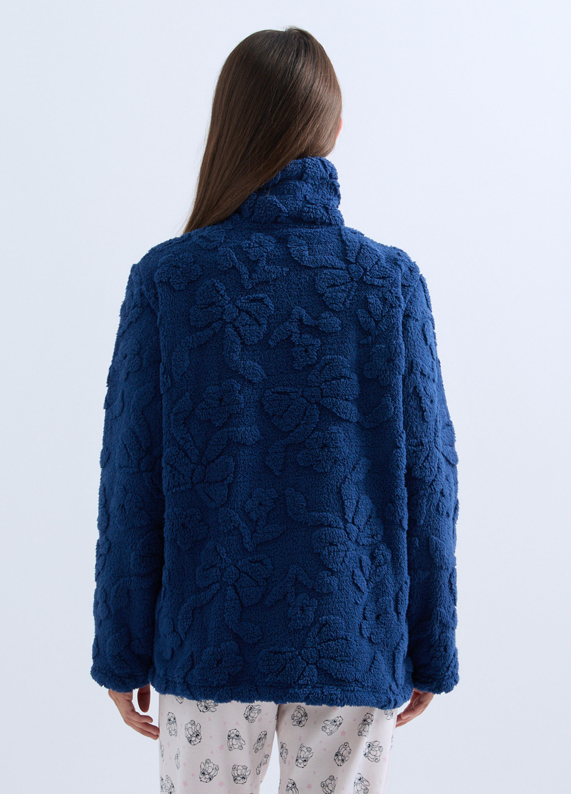Vestaglia corta in eco fur donna_1