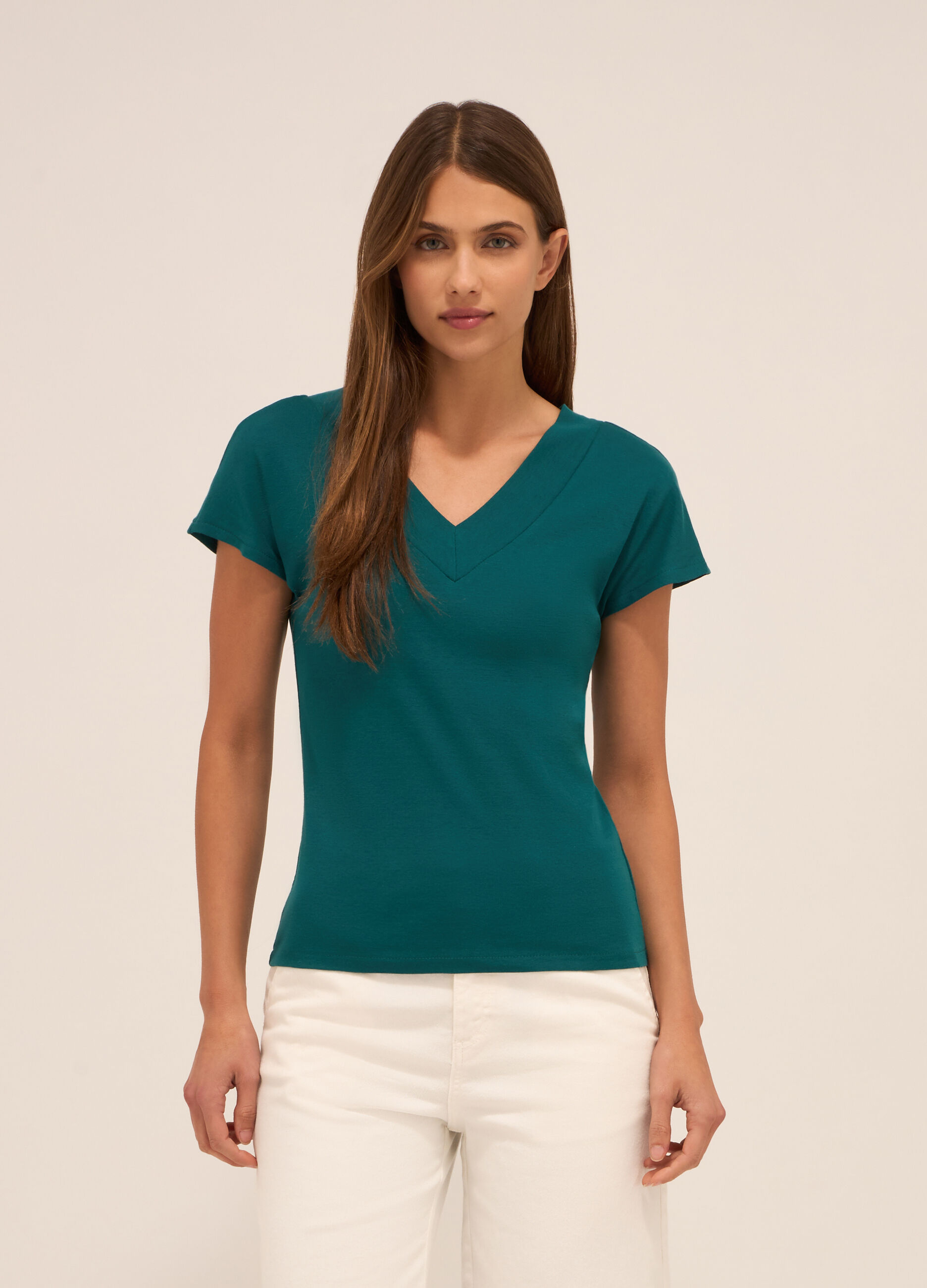 T-shirt in puro cotone donna_0