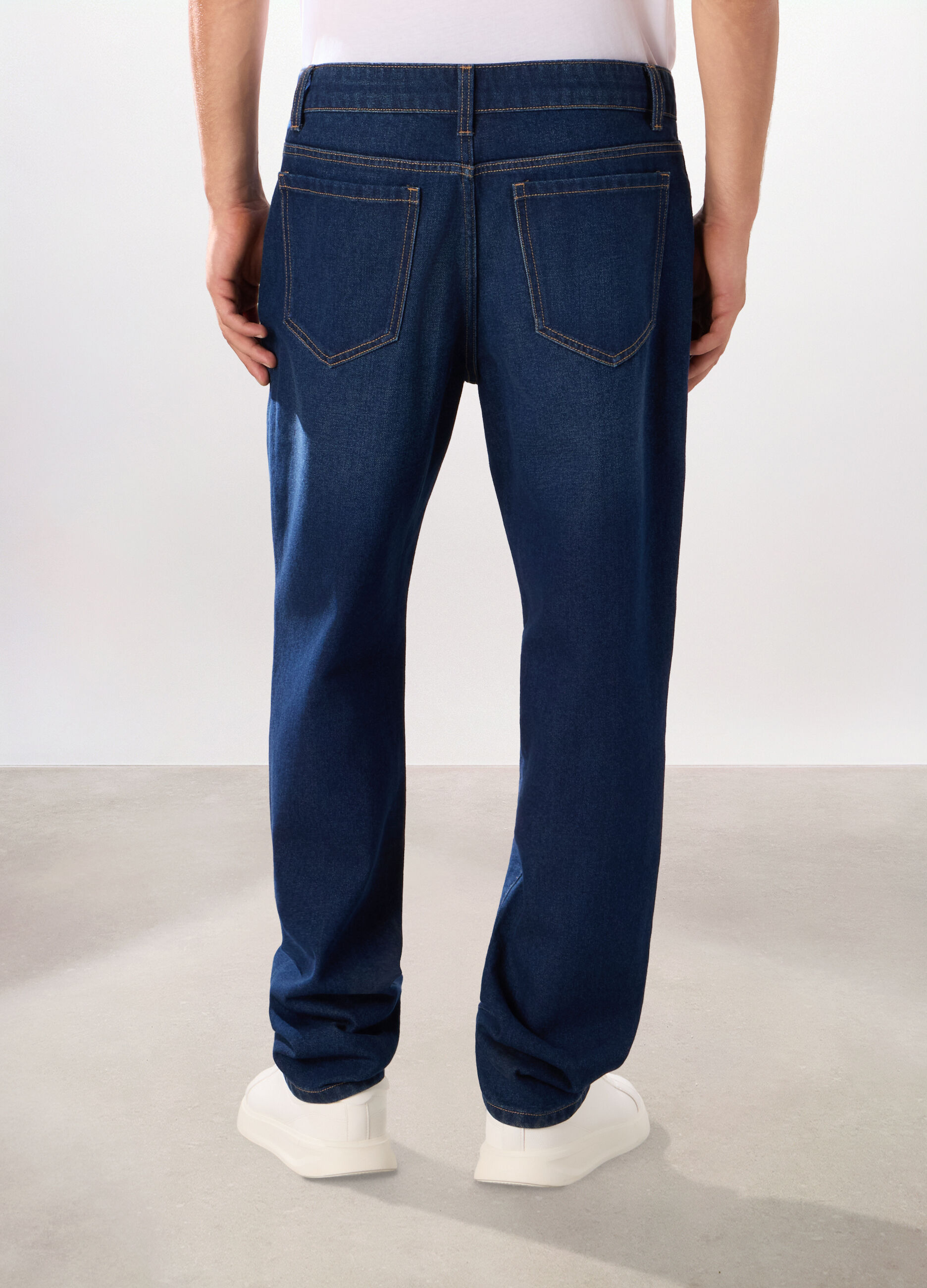 Jeans 5 tasche regular in cotone e lyocell uomo