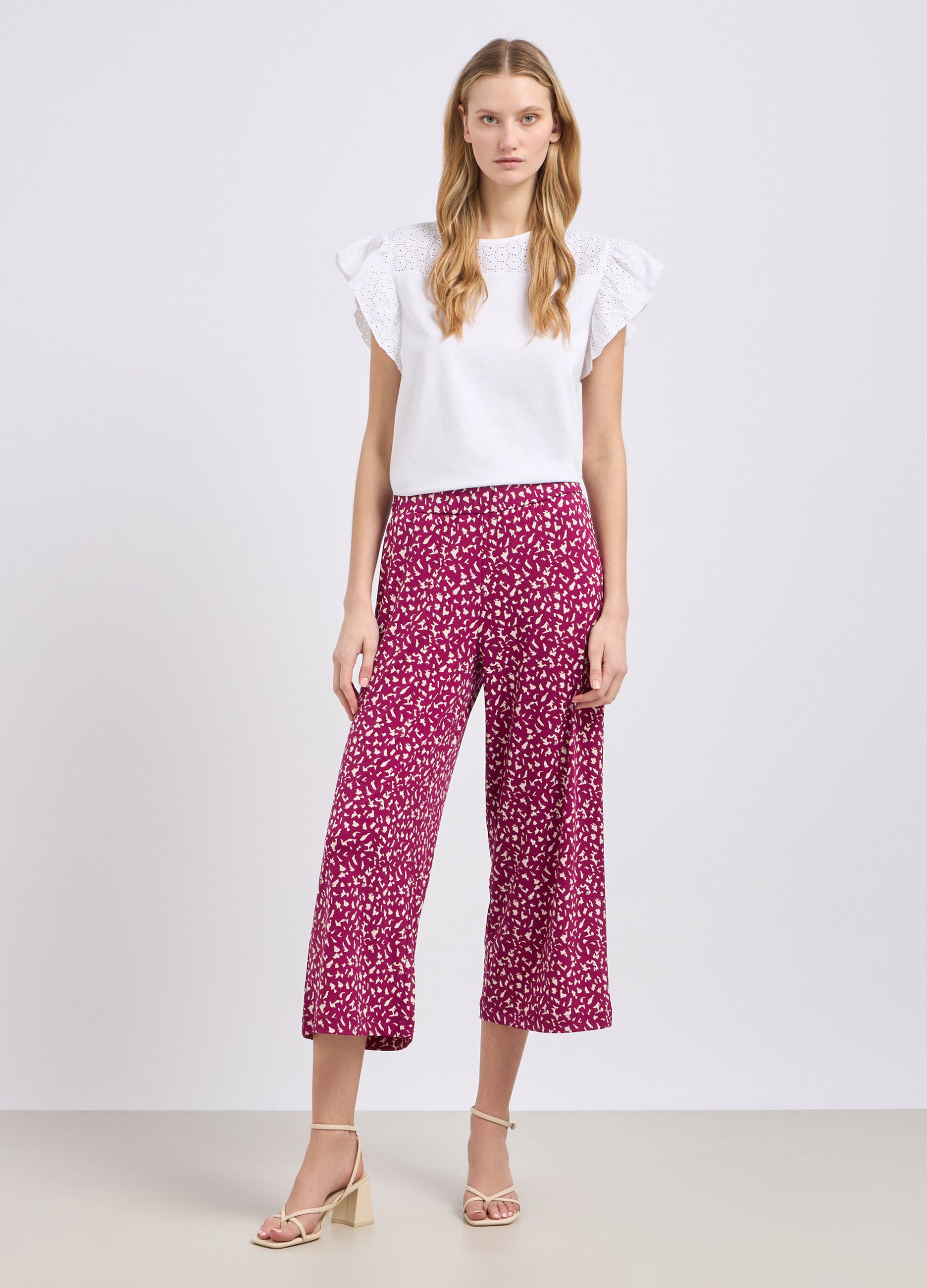 Pantaloni palazzo cropped donna_0
