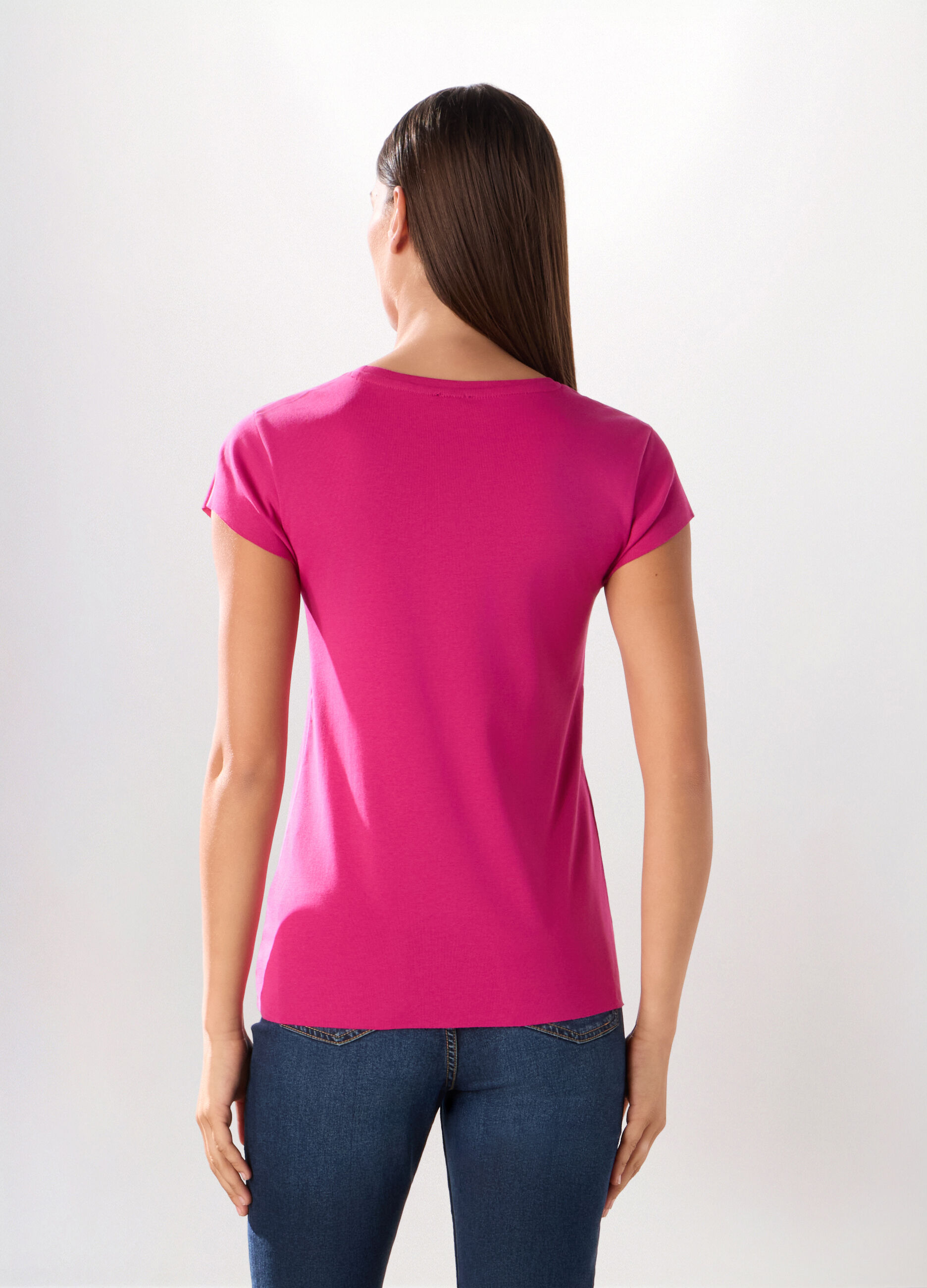 T-shirt in jersey di puro cotone donna_1
