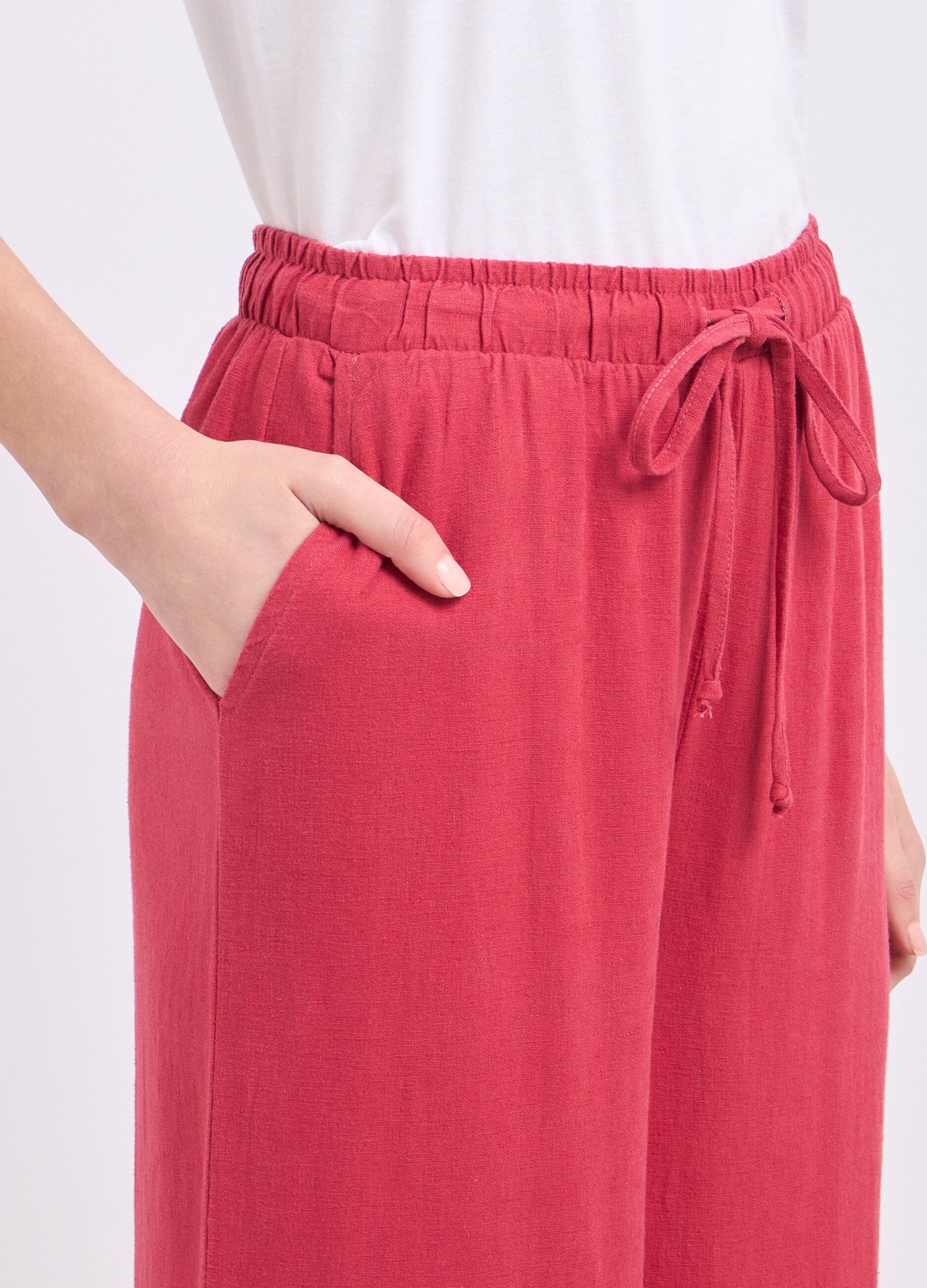 Pantaloni in misto lino donna_2