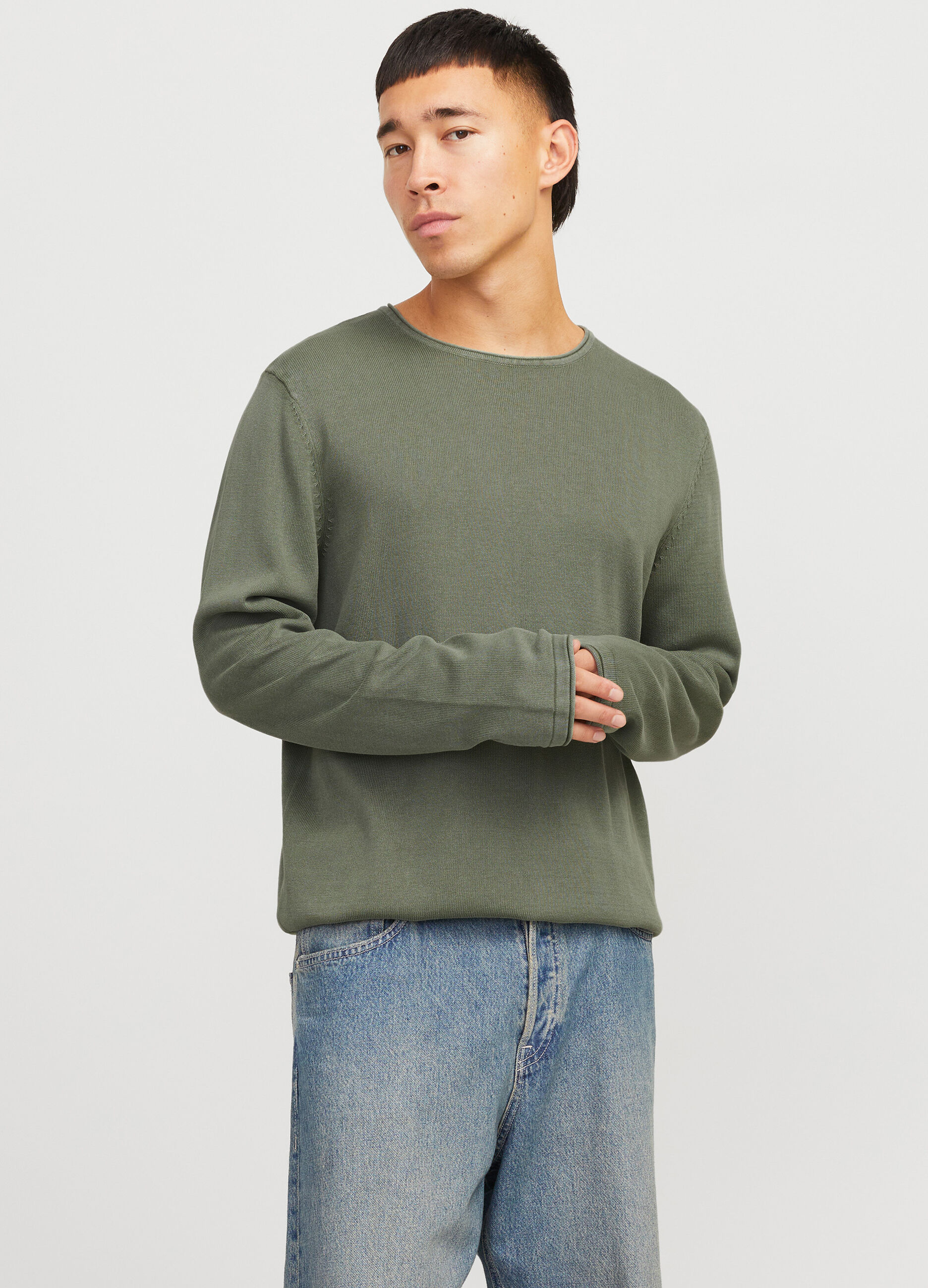 Maglione girocollo in cotone uomo