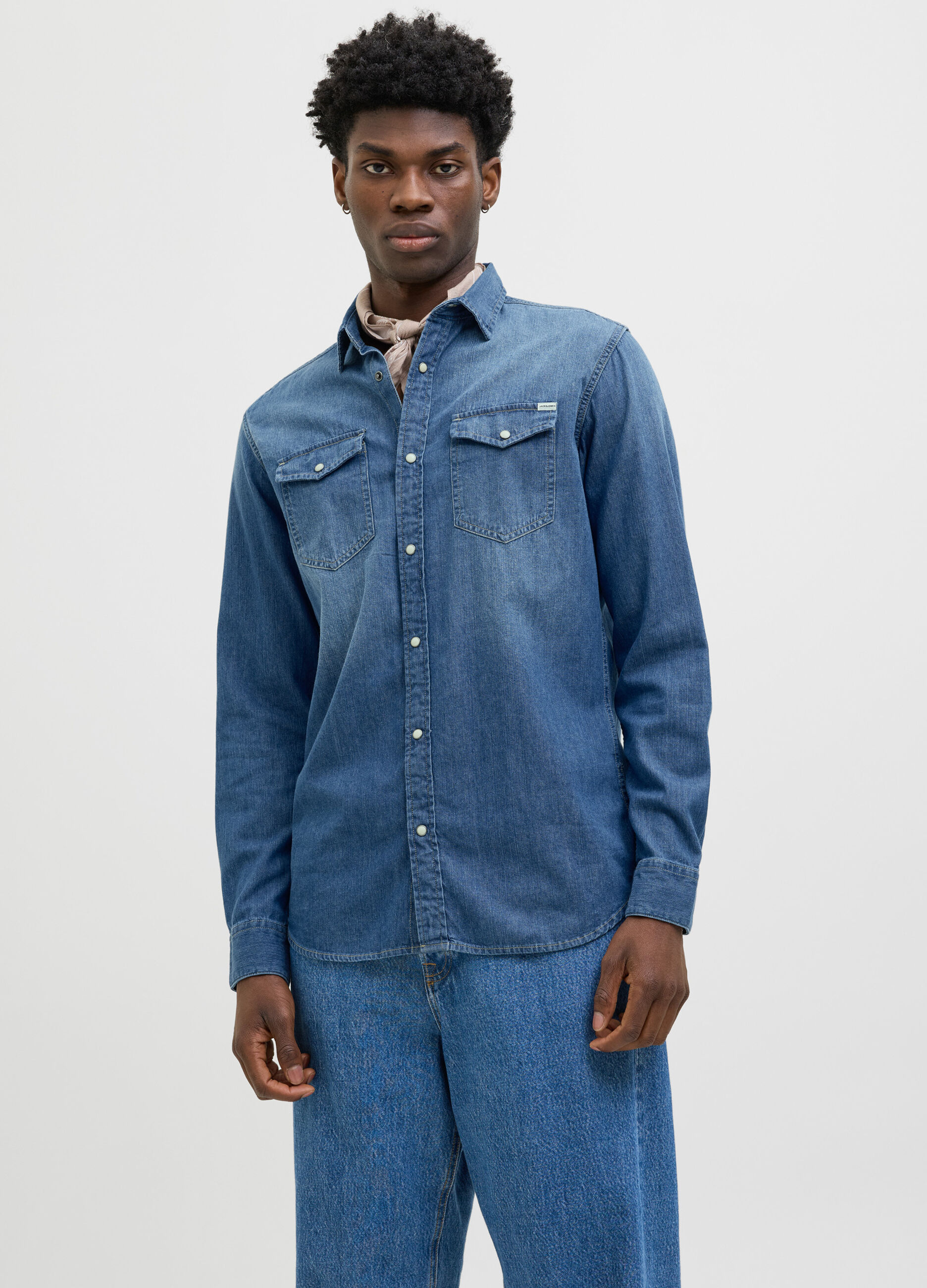 Camicia in denim stile western uomo_2
