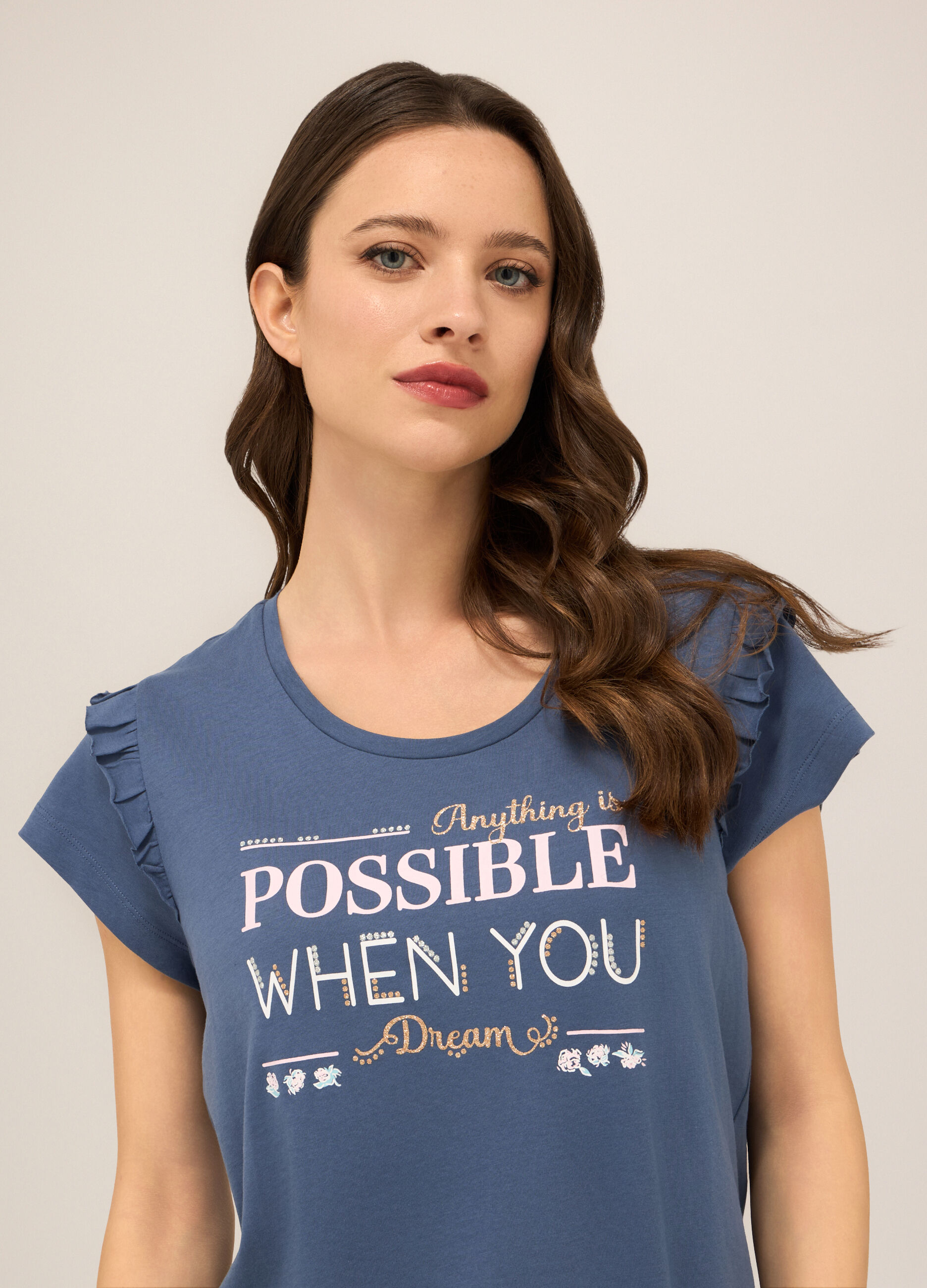 Set pigiama corto in jersey di puro cotone donna_2