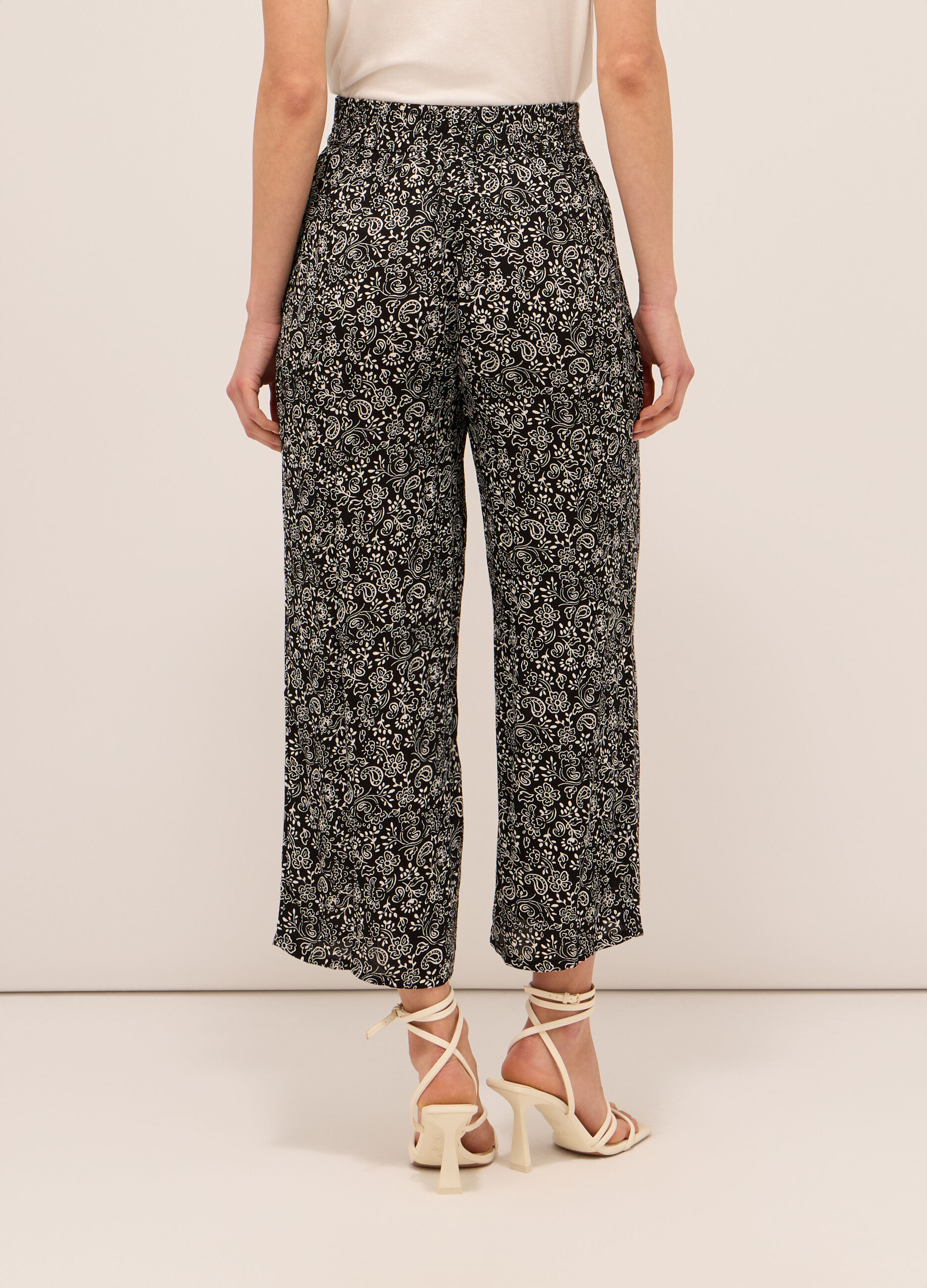 Pantaloni in pura viscosa creponne donna_1