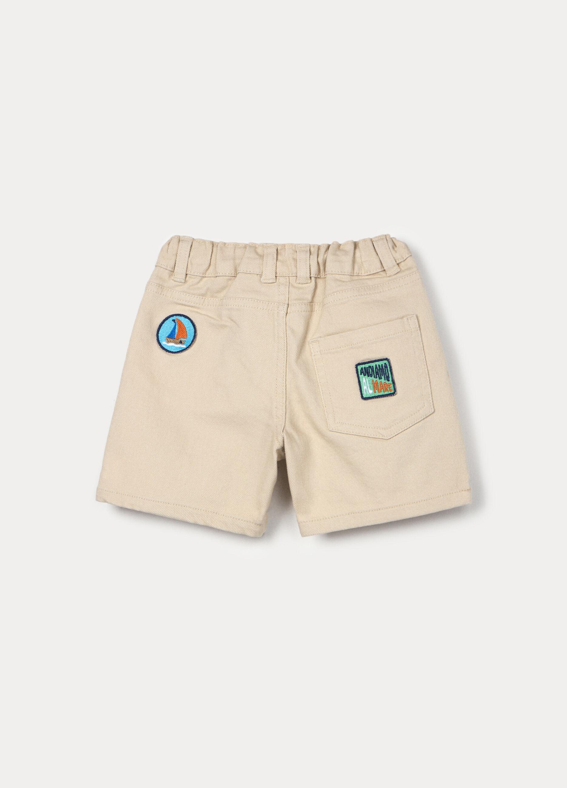 Shorts in twill di puro cotone bimbo_1