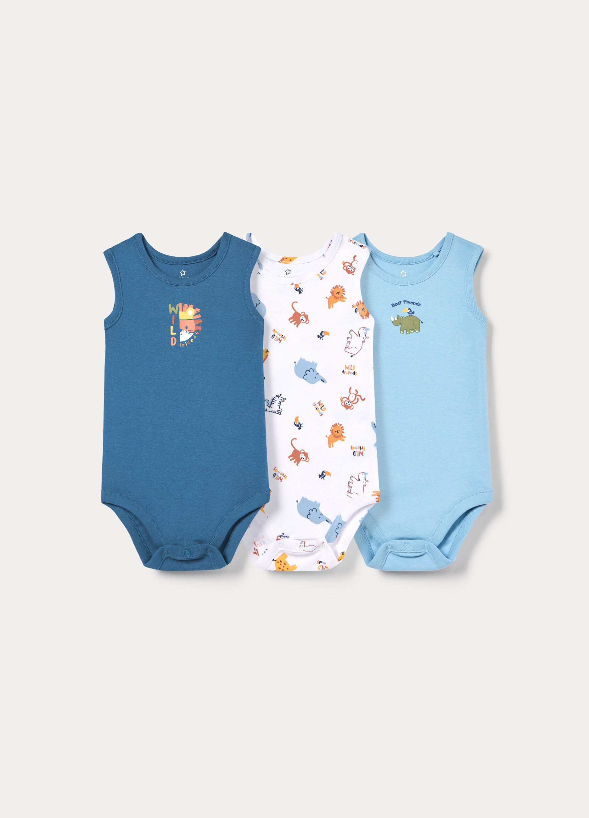Pack 3 body in costina di puro cotone _0