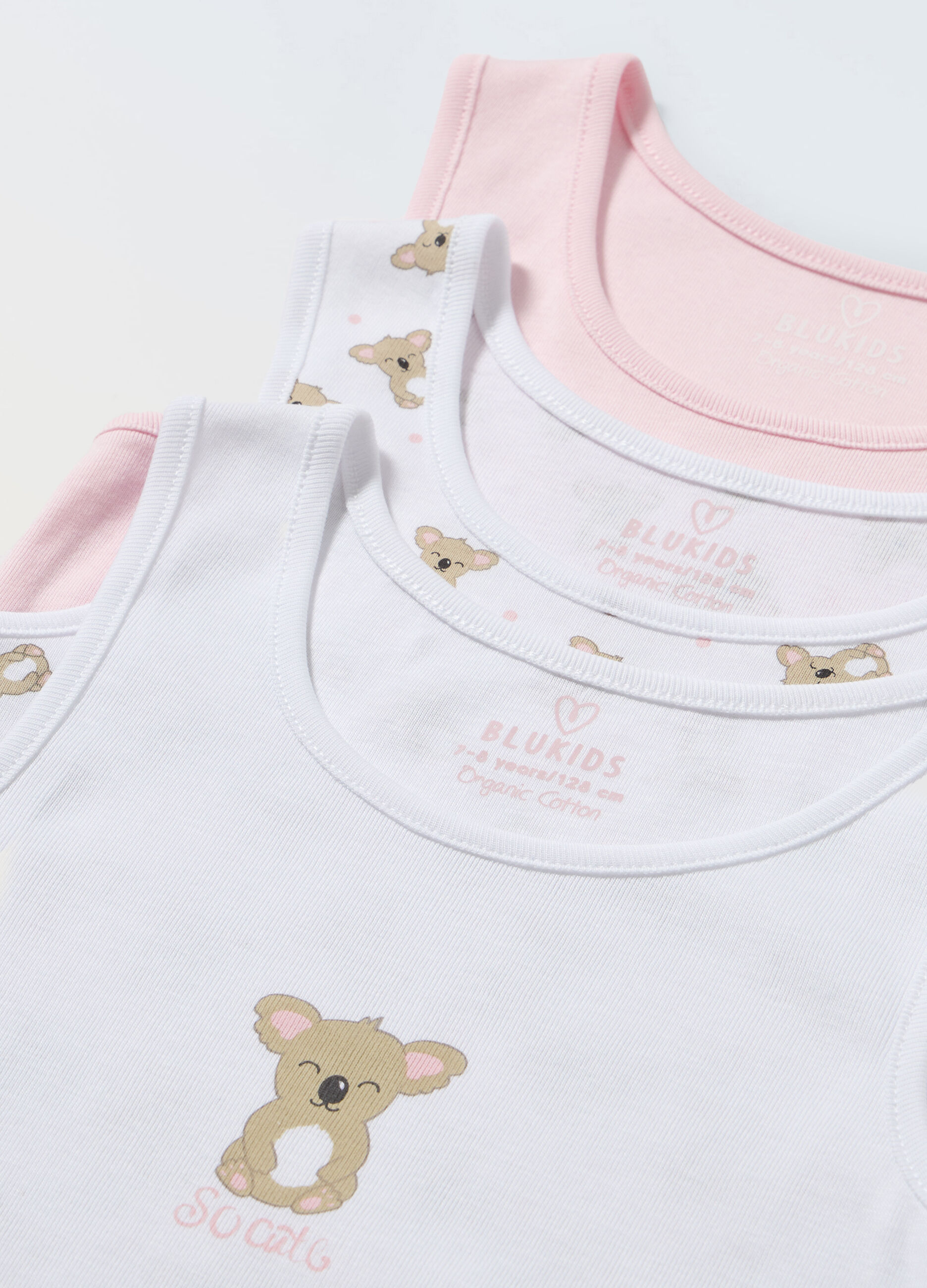 Pack 3 canotte intime in puro cotone bambina