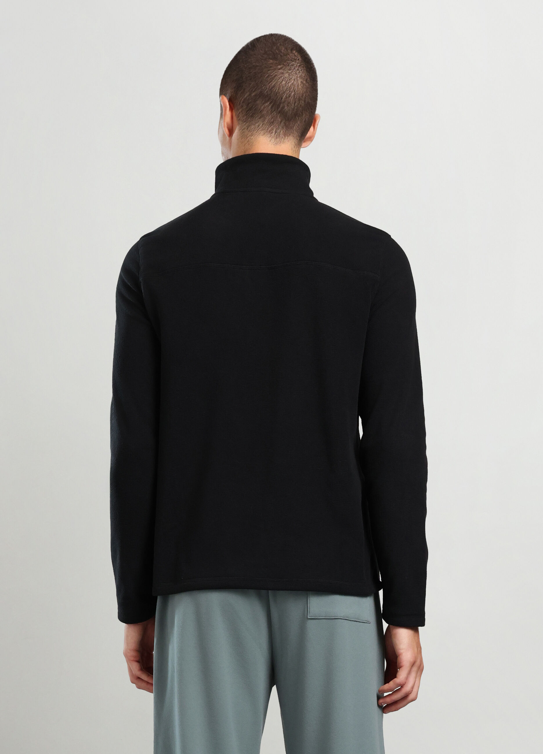 Felpa a collo alto con mezza zip uomo_1