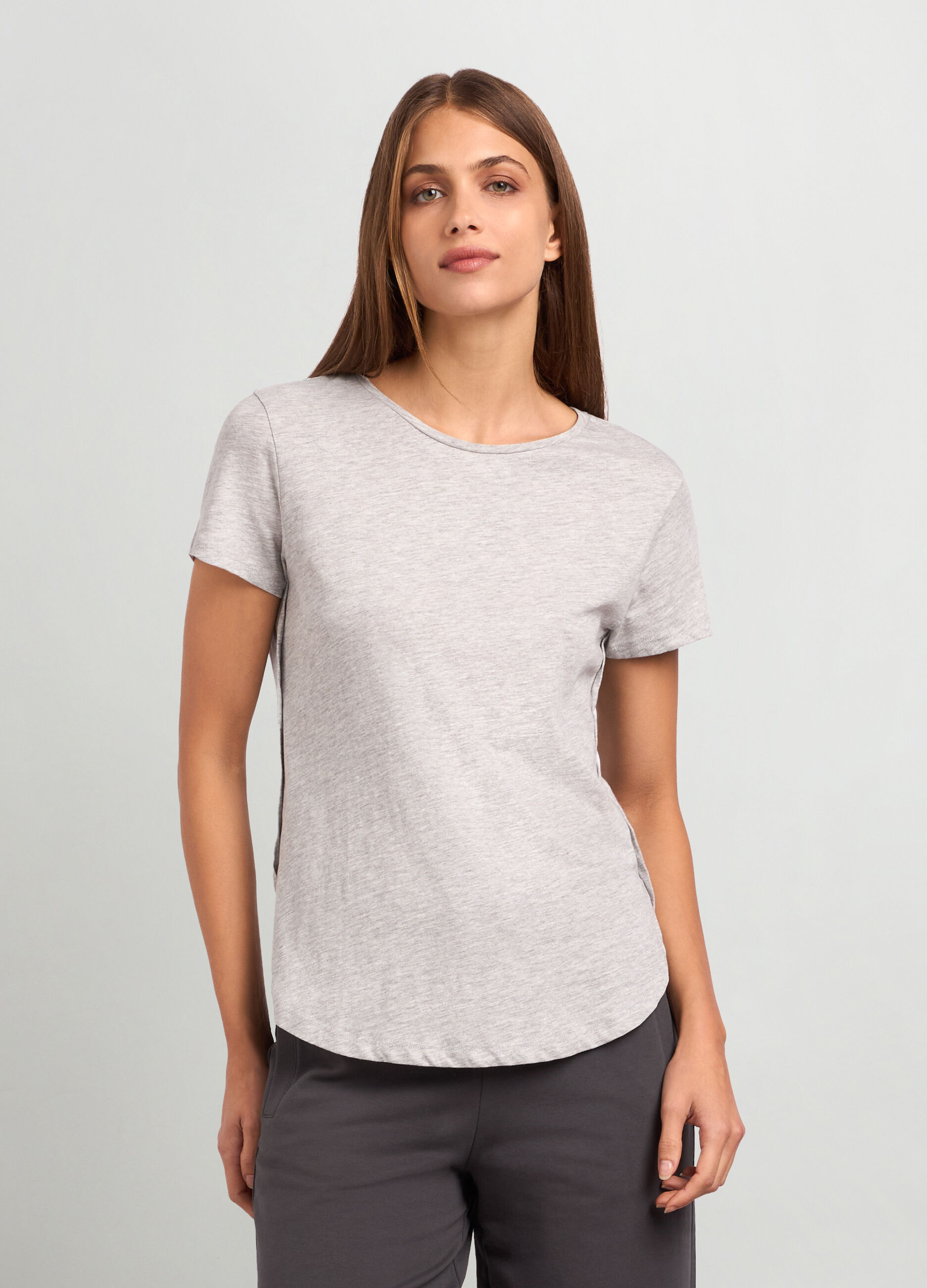 T-shirt in puro cotone slub maniche corte donna_0