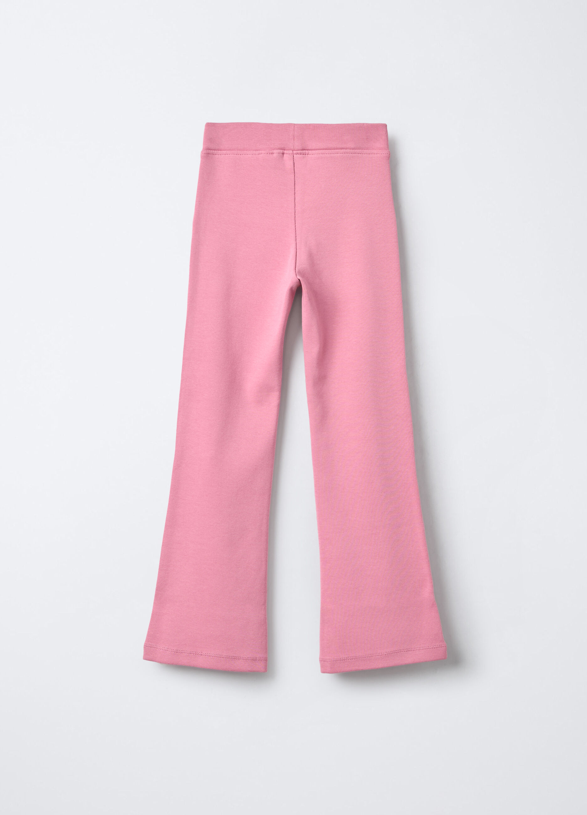 Leggings in costina di cotone stretch Flare Fit bambina_1