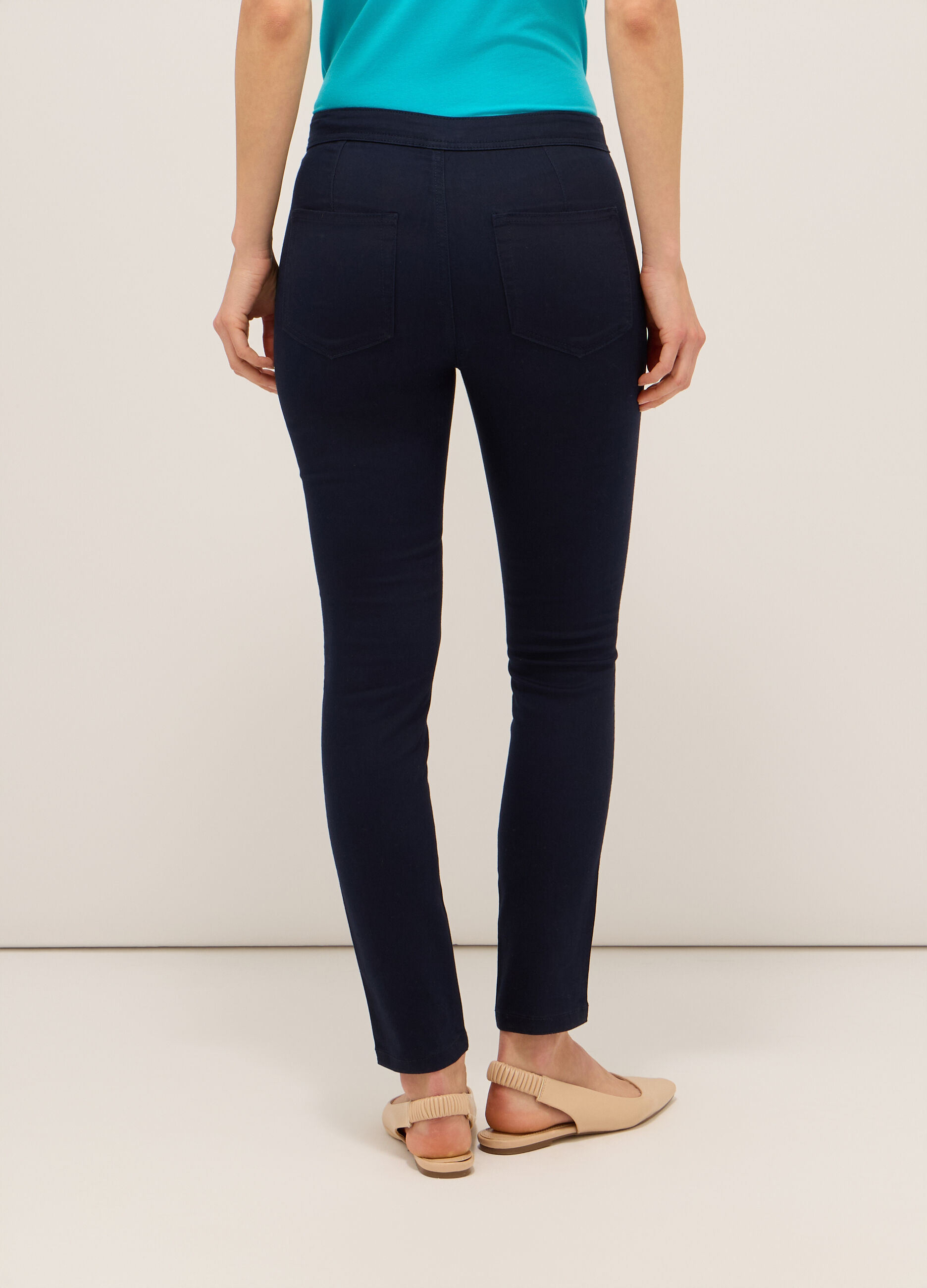Treggings in twill di misto cotone donna_1