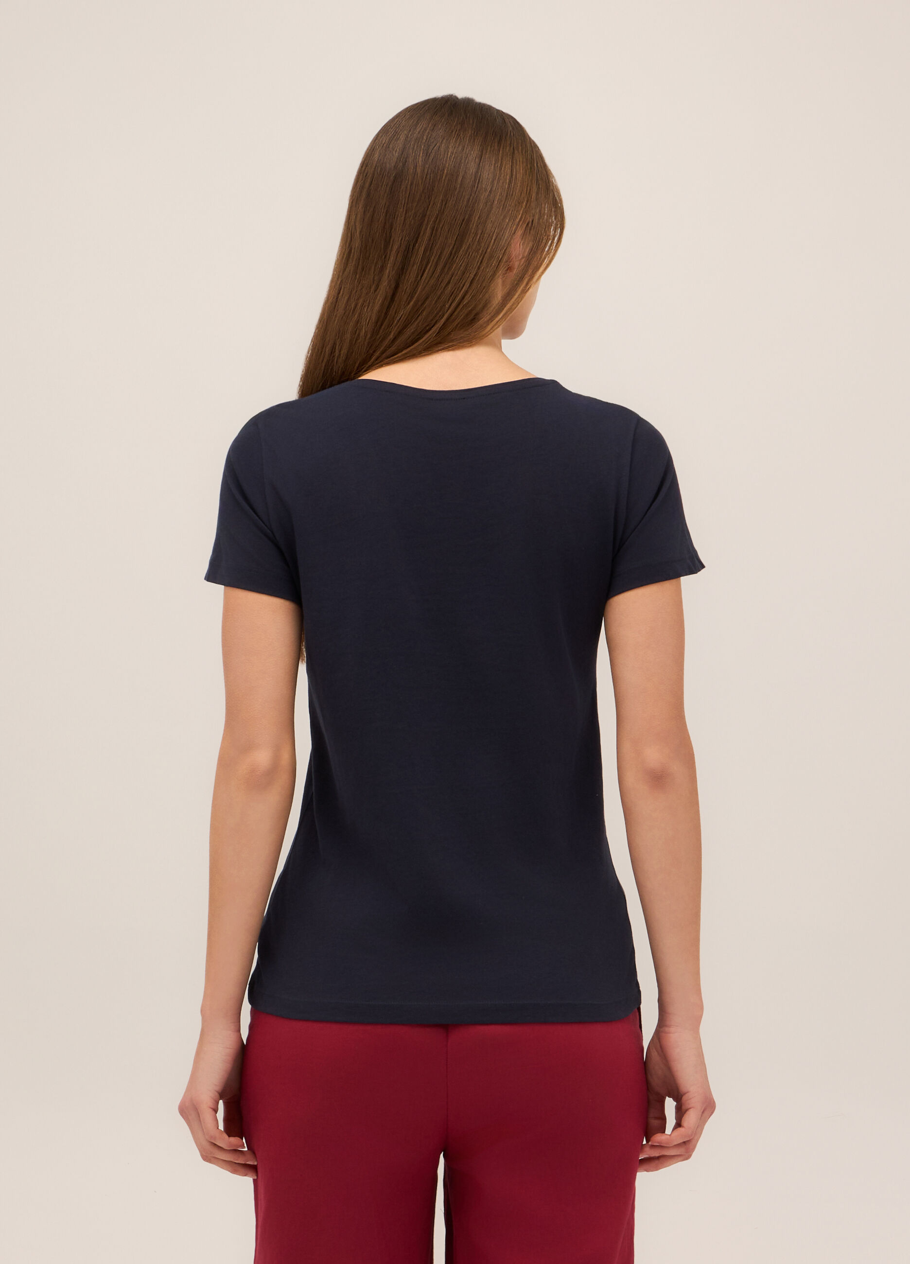T-shirt in jersey di puro cotone donna_1