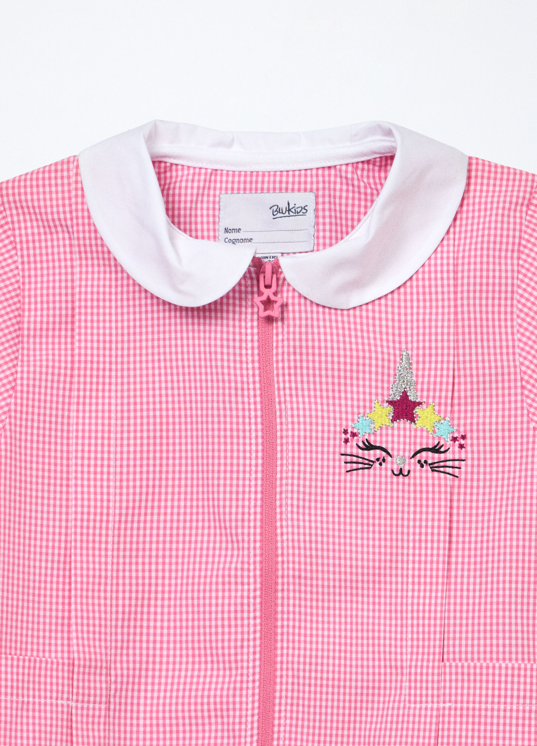 Grembiule full zip a quadretti bambina_2