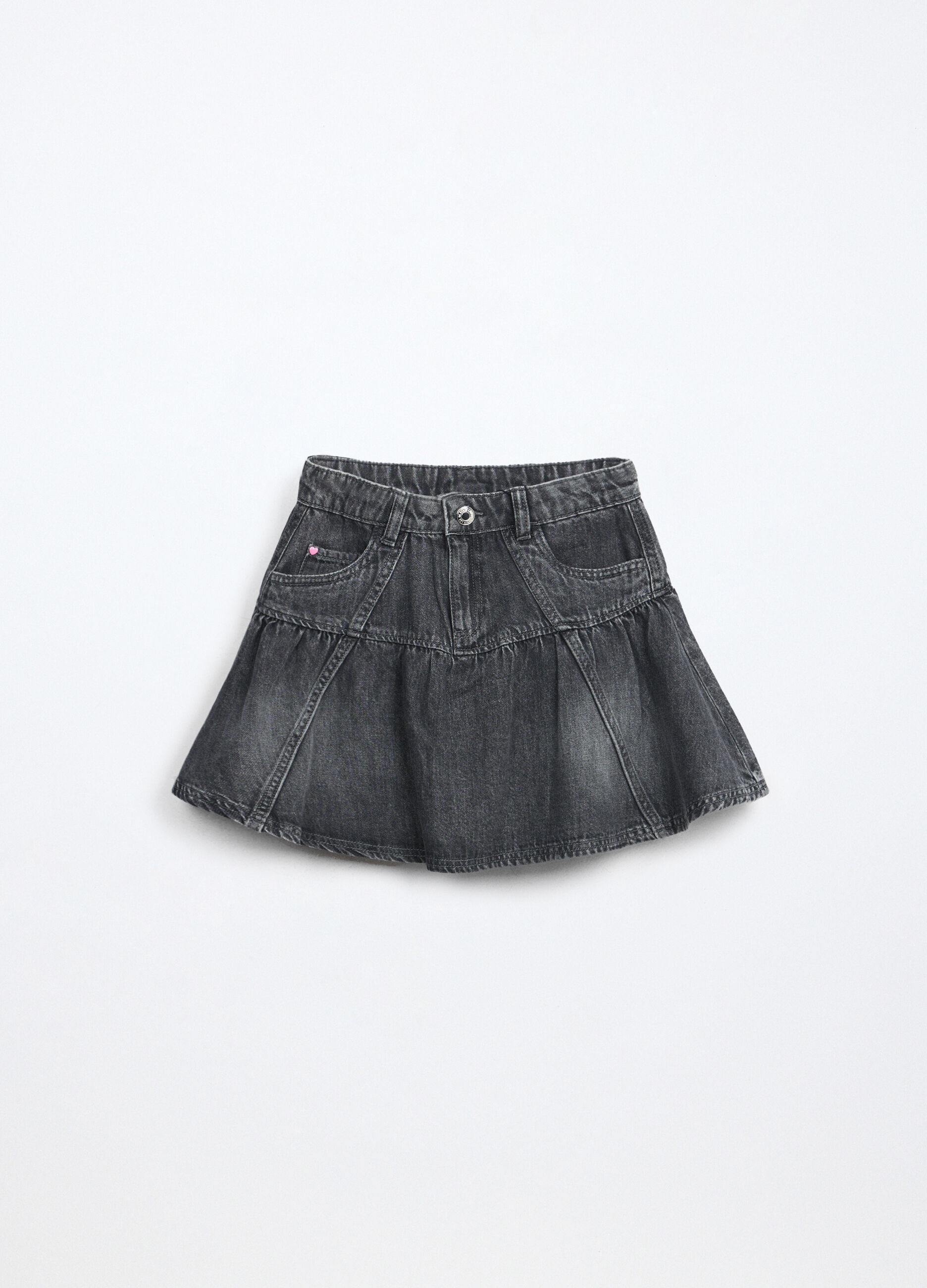 Minigonna in denim misto cotone bambina_0