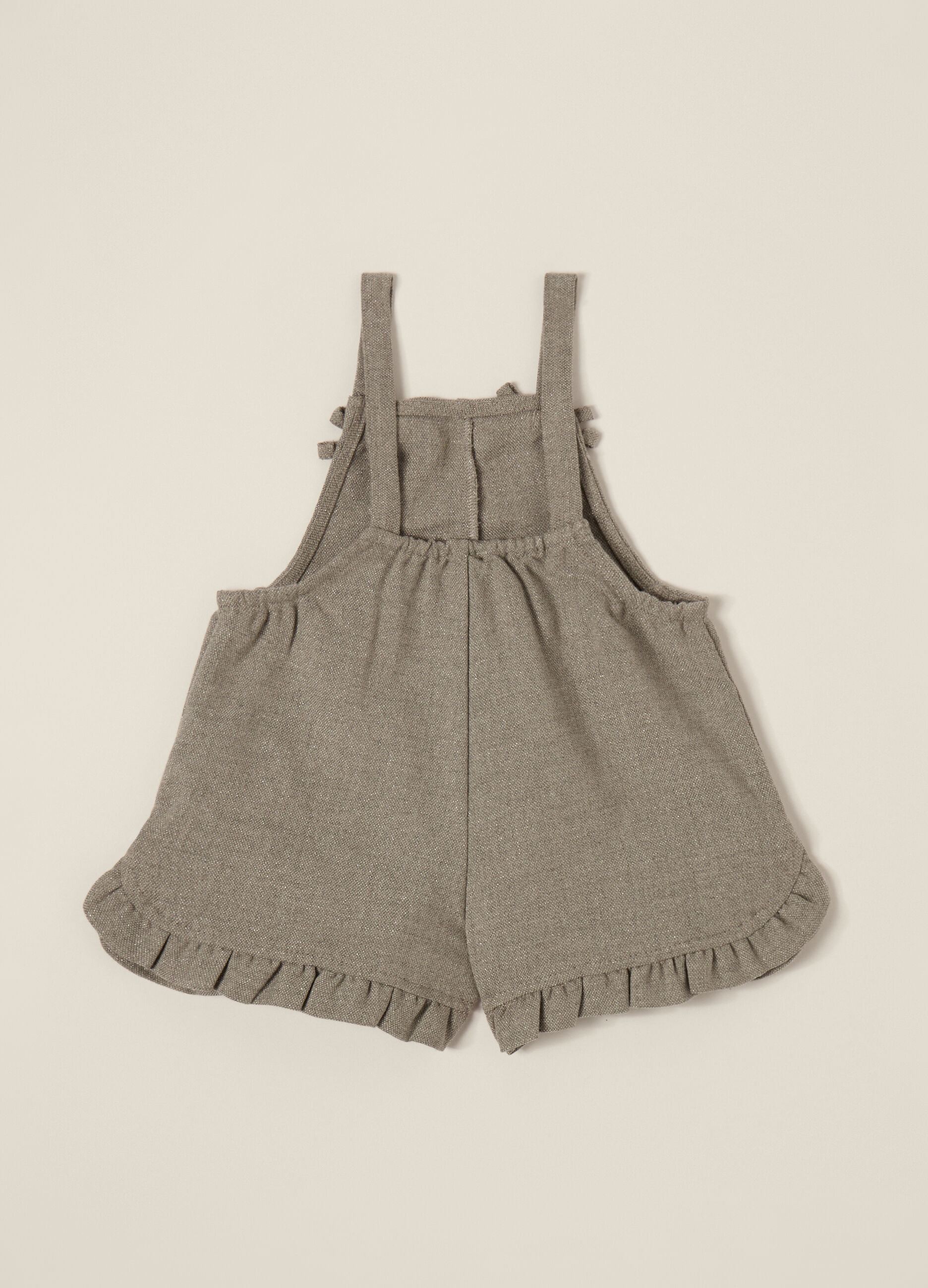 Vestito grigio con balze e tasche_1