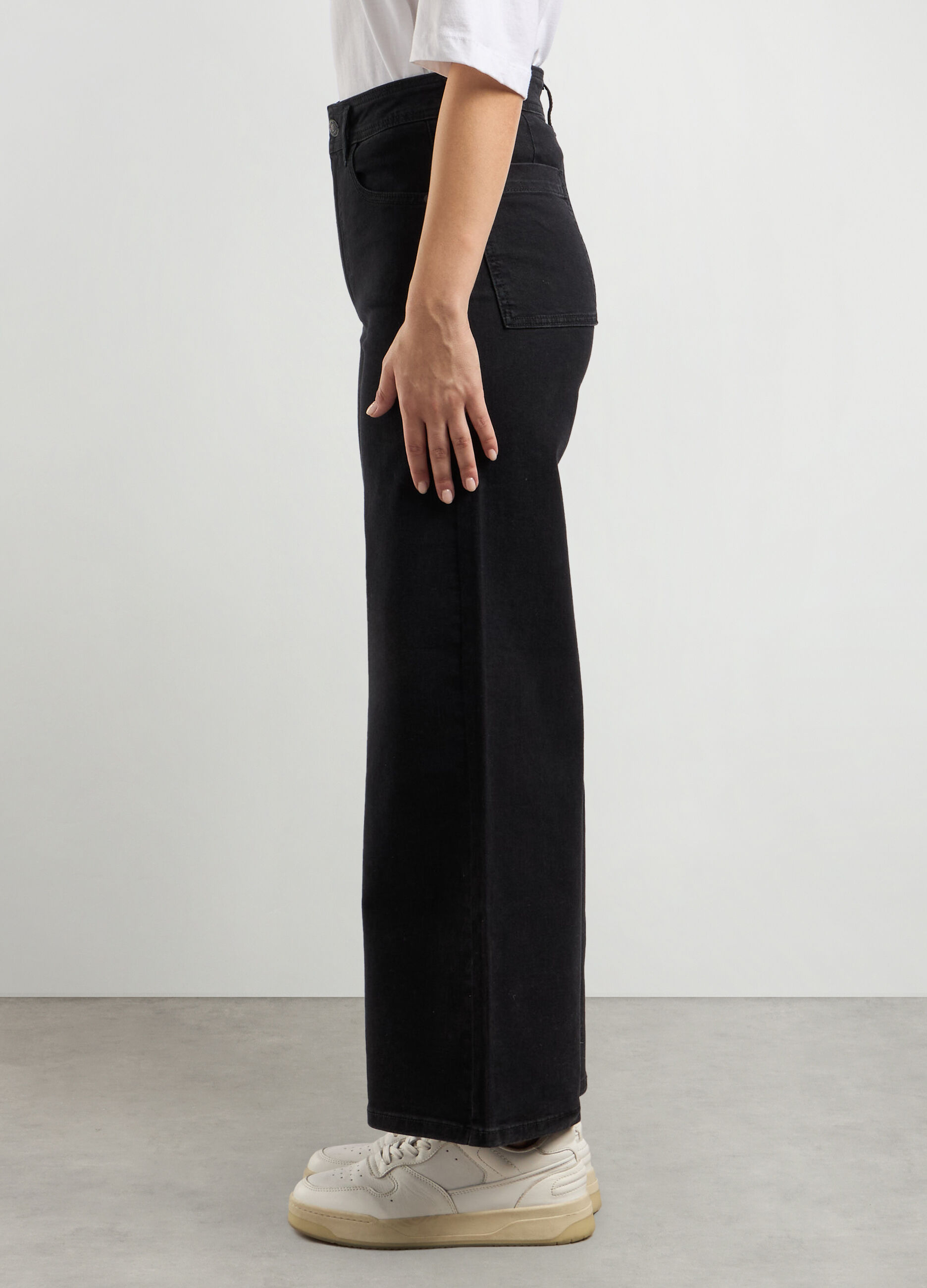 Pantaloni in denim wide leg donna_2