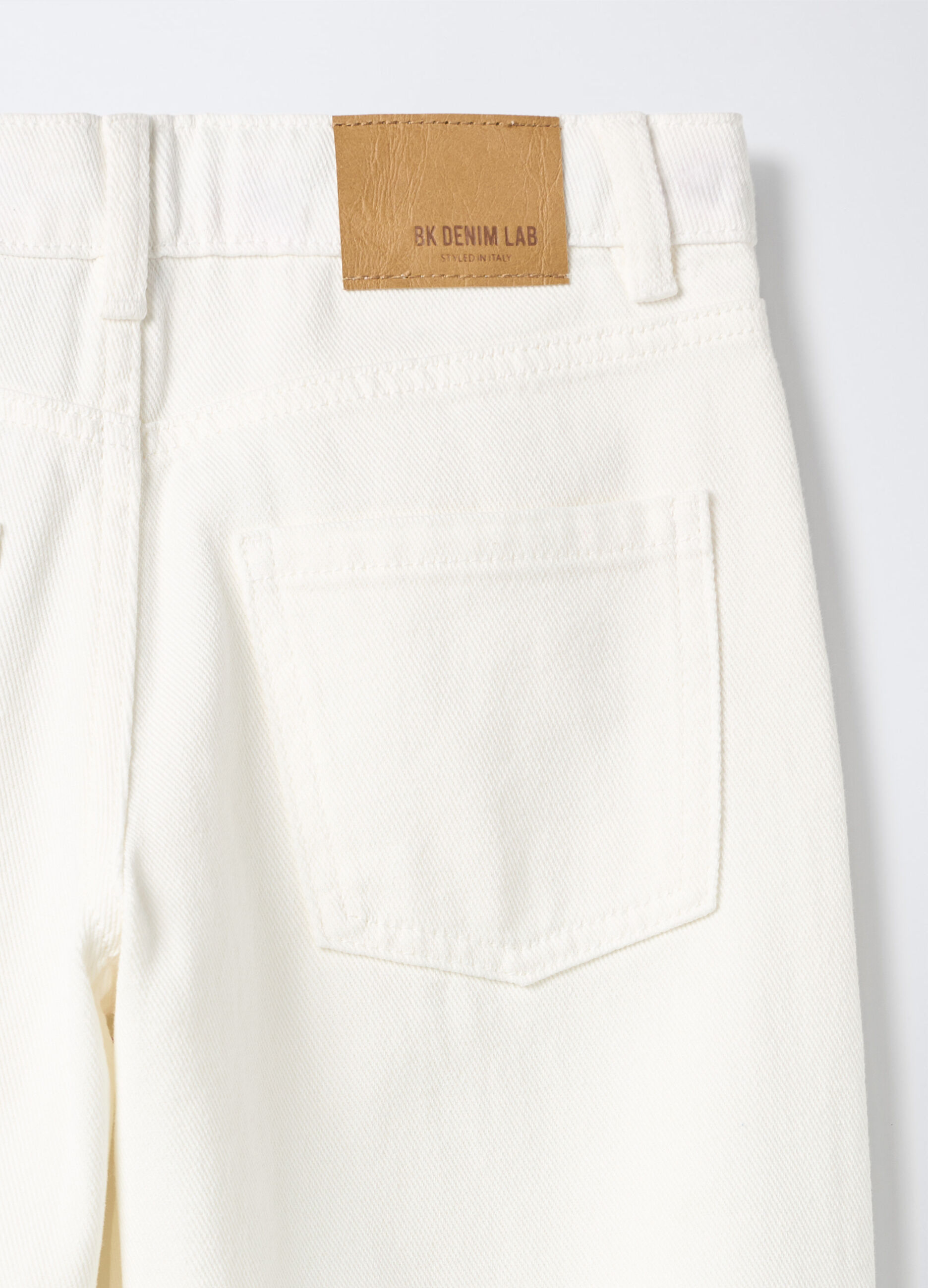 Pantaloni in denim di puro cotone Wide Leg ragazza_2