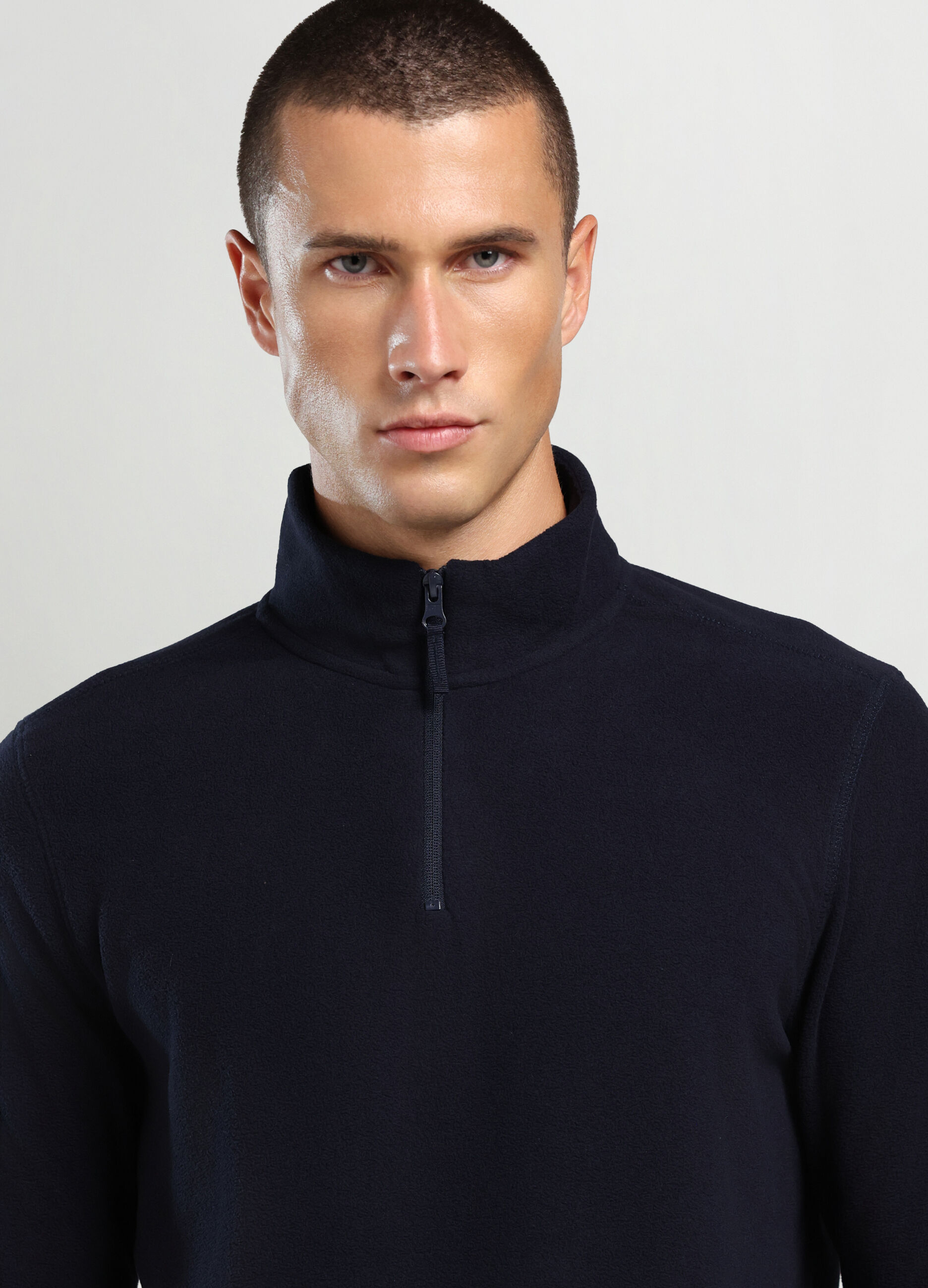 Felpa a collo alto con mezza zip uomo_2