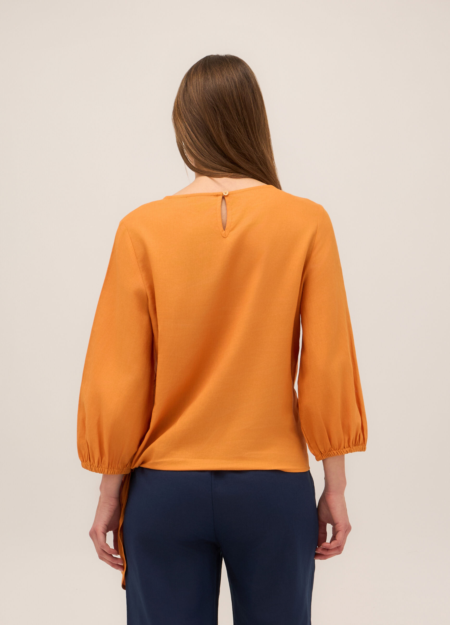 Blusa in misto lino donna