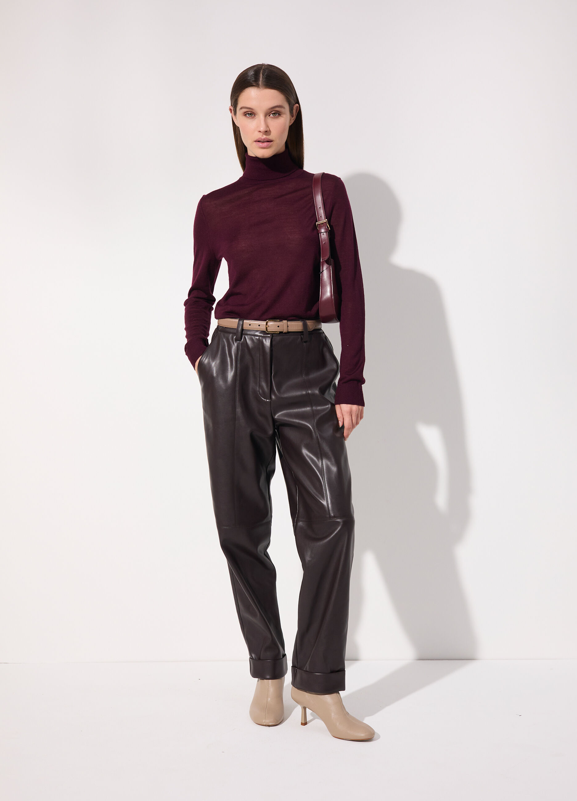 Pantalone balloon in ecopelle donna_0