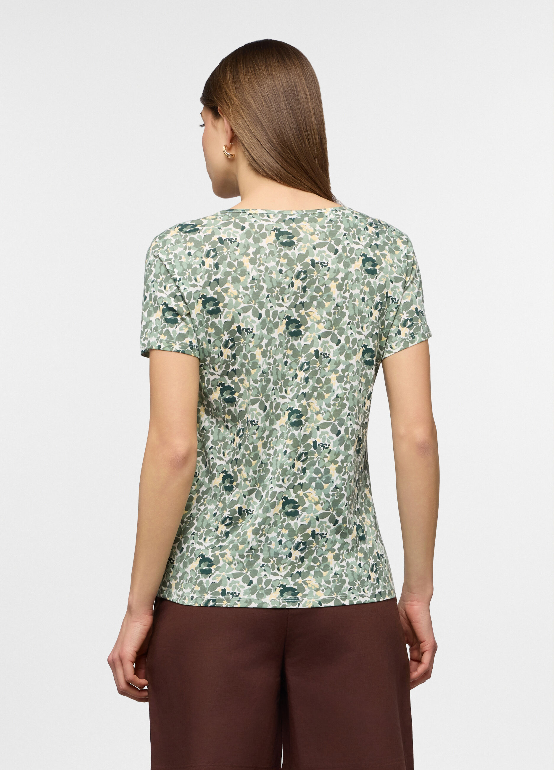 T-shirt girocollo in jersey di puro cotone donna_1