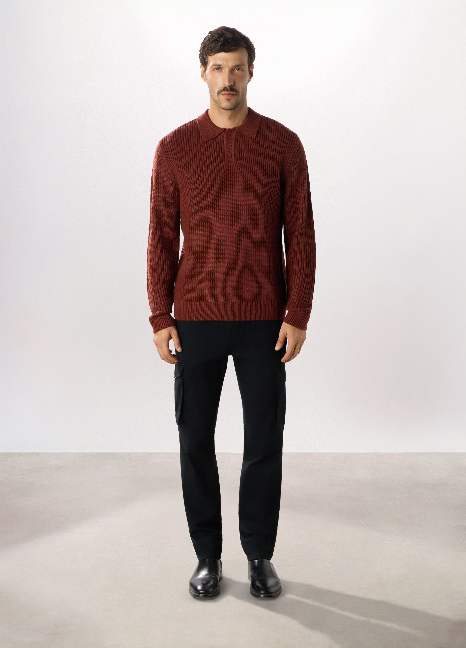 Pantalone cargo slim fit in cotone stretch_0