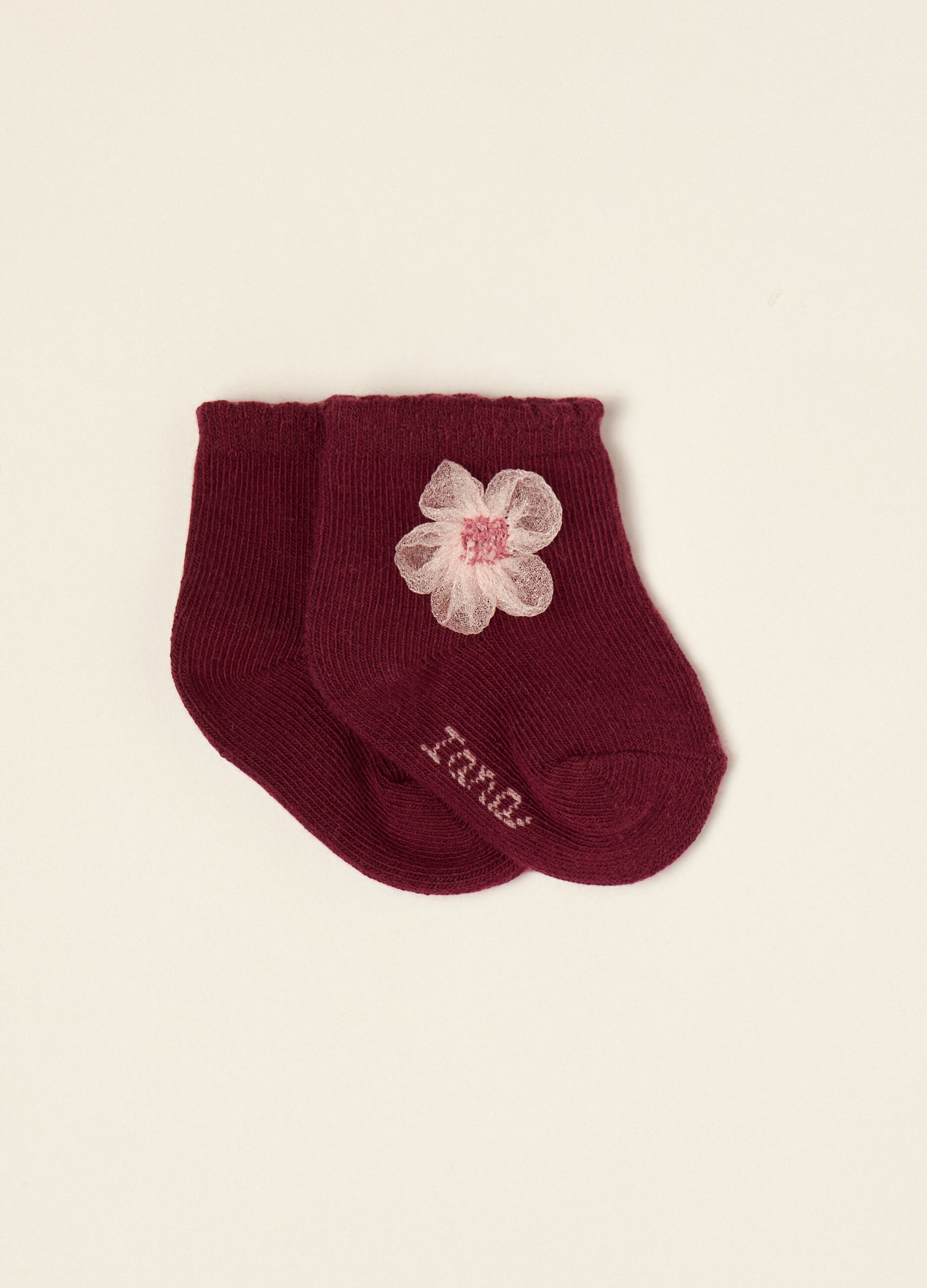 Calze corte in cotone stretch con fiocco IANA neonata_1