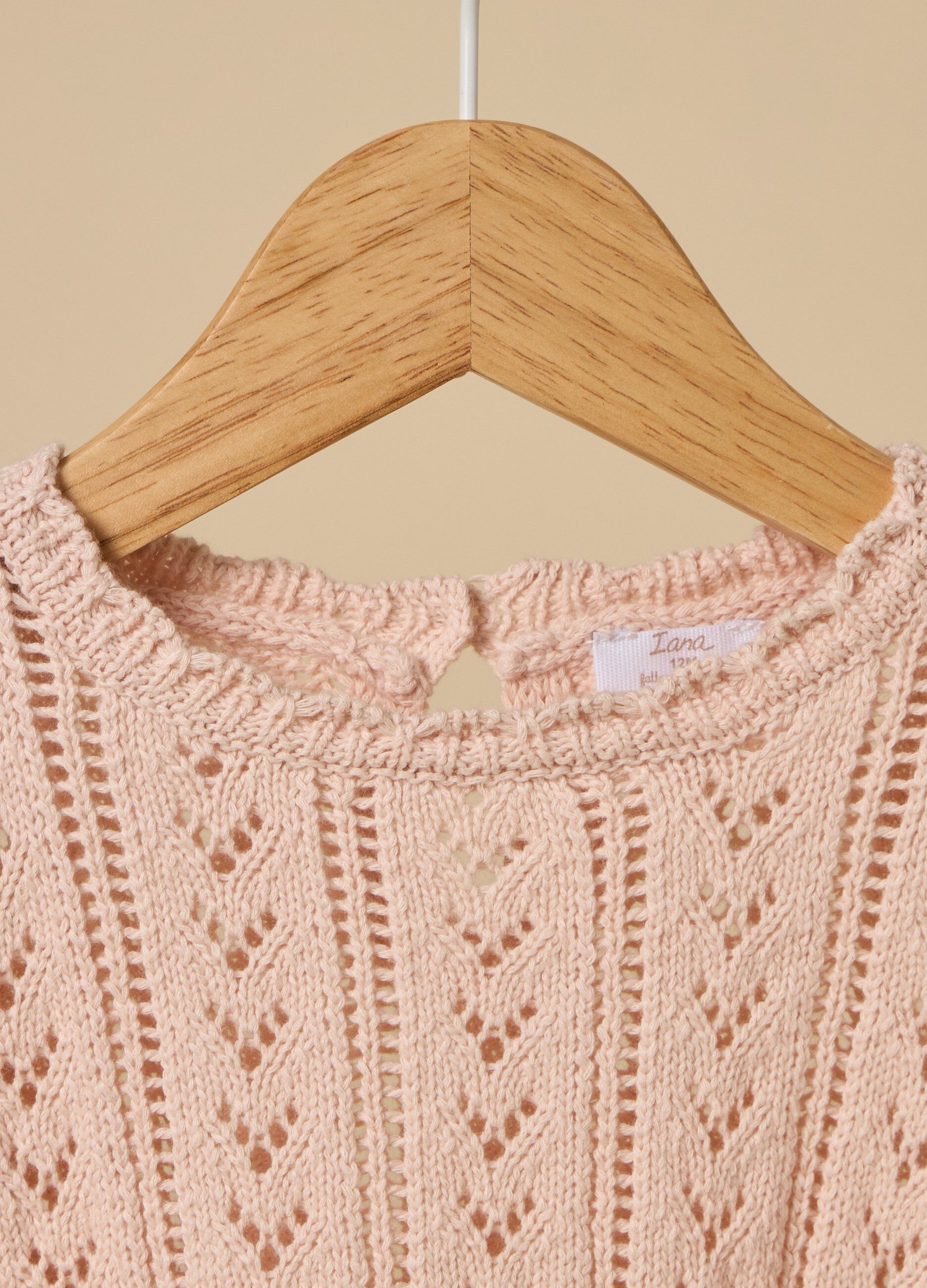 Tricot IANA in misto cotone con lavorazione traforata neonata_1