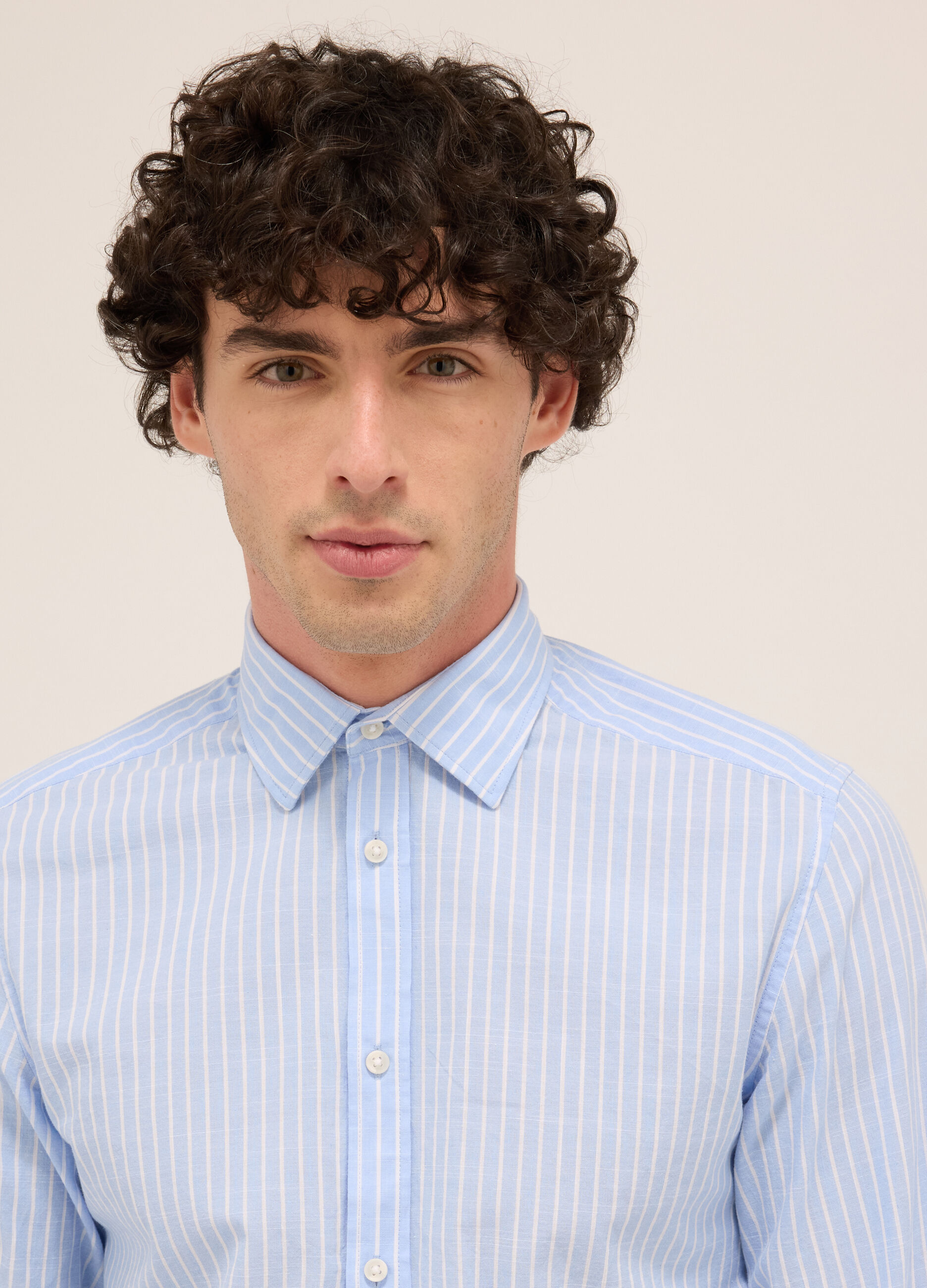 Camicia regular fit in puro cotone a righe larghe uomo