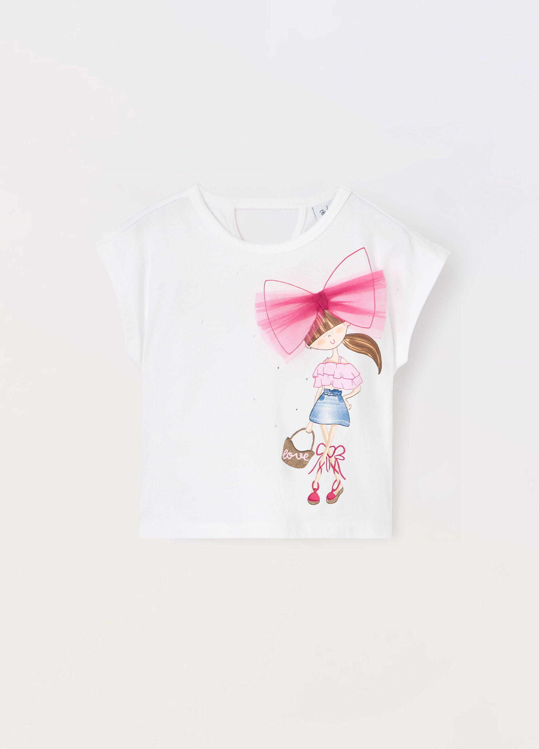 T-shirt in jersey di cotone stretch bambina_0
