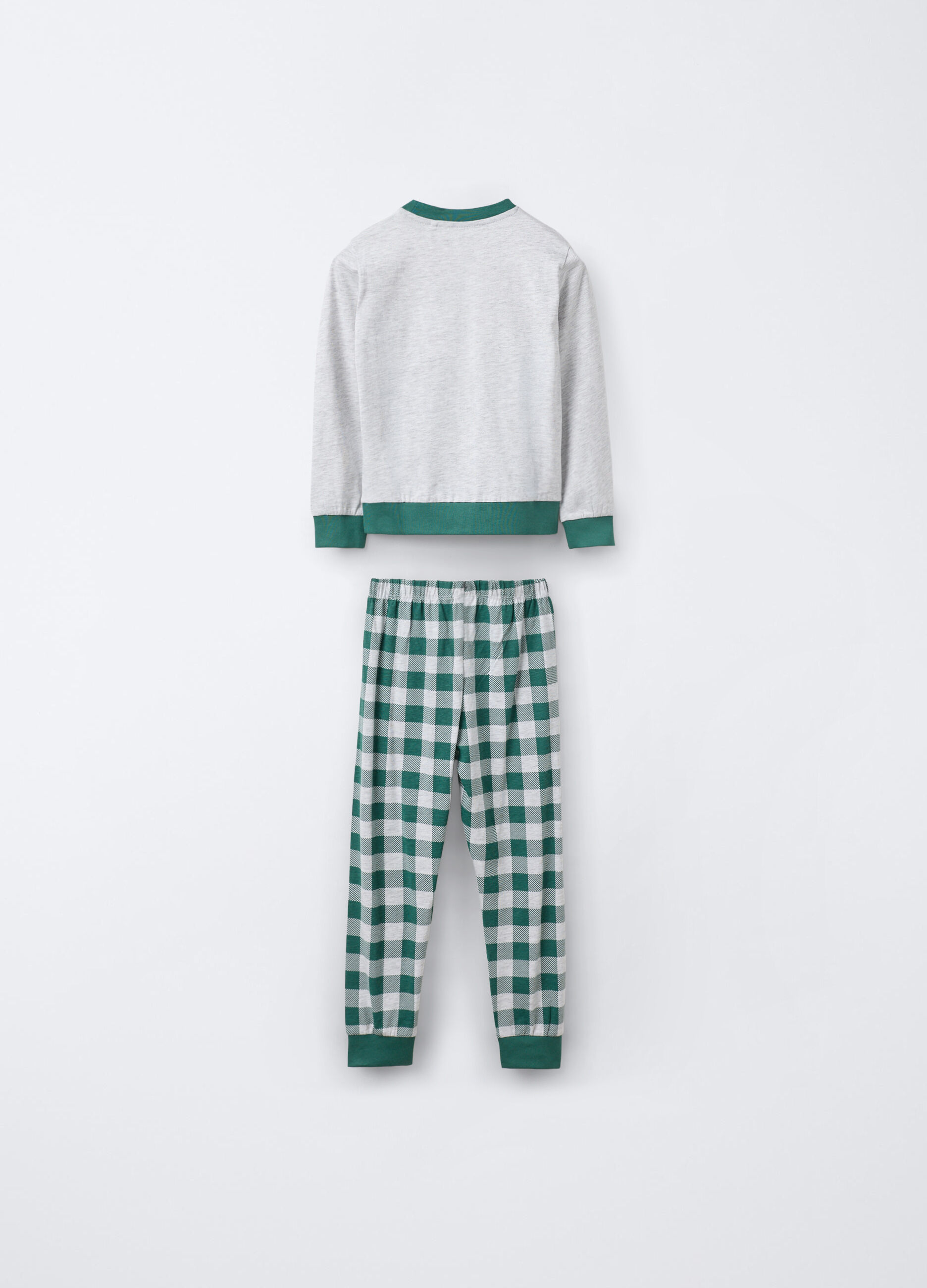 Set pigiama lungo in jersey di cotone m&eacute;lange bambino _1
