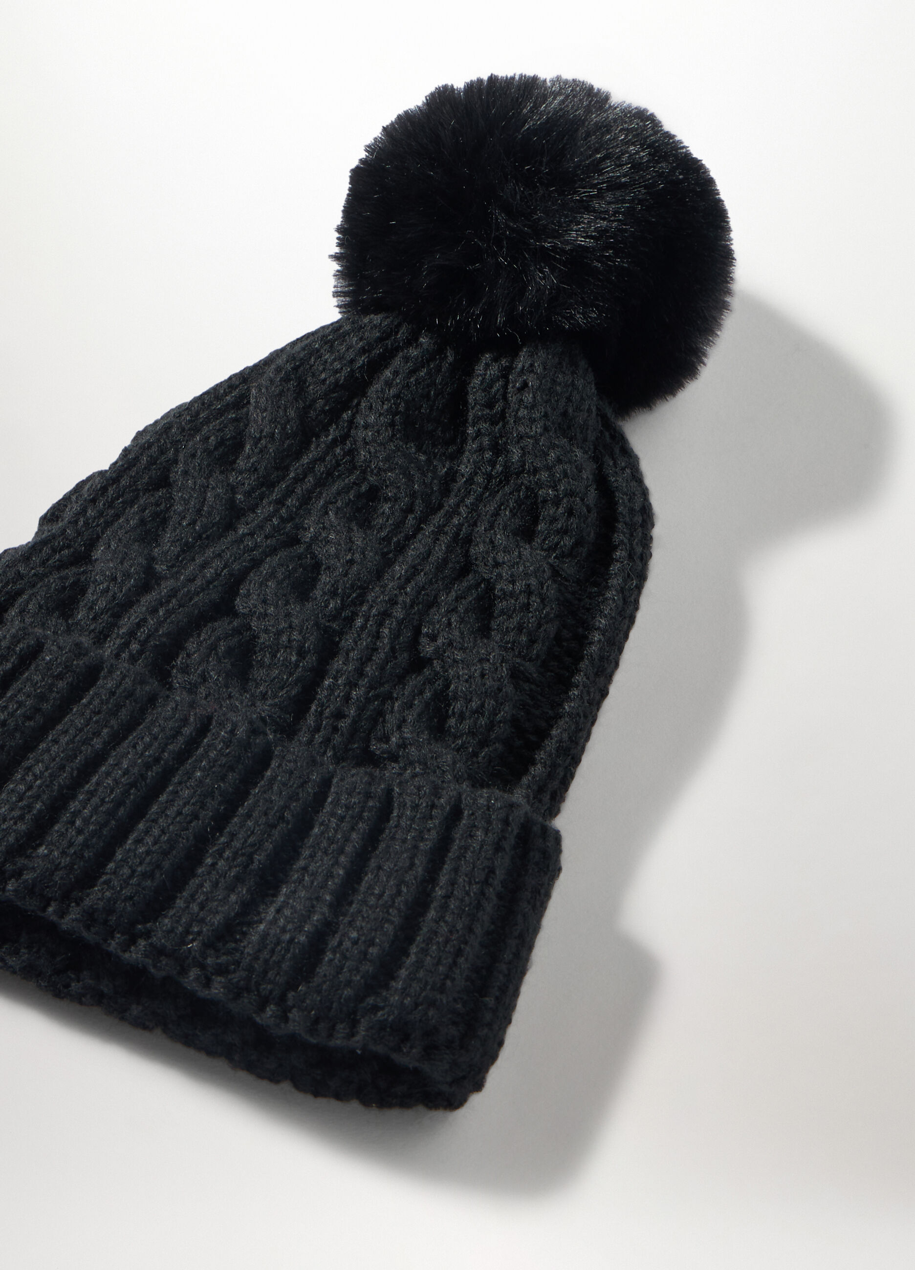 Berretto tricot con pon pom donna_2