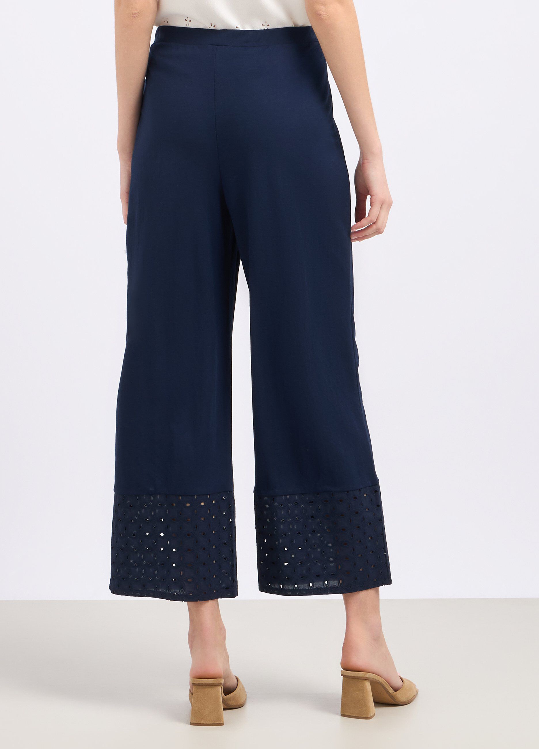 Pantaloni palazzo in misto viscosa donna_1