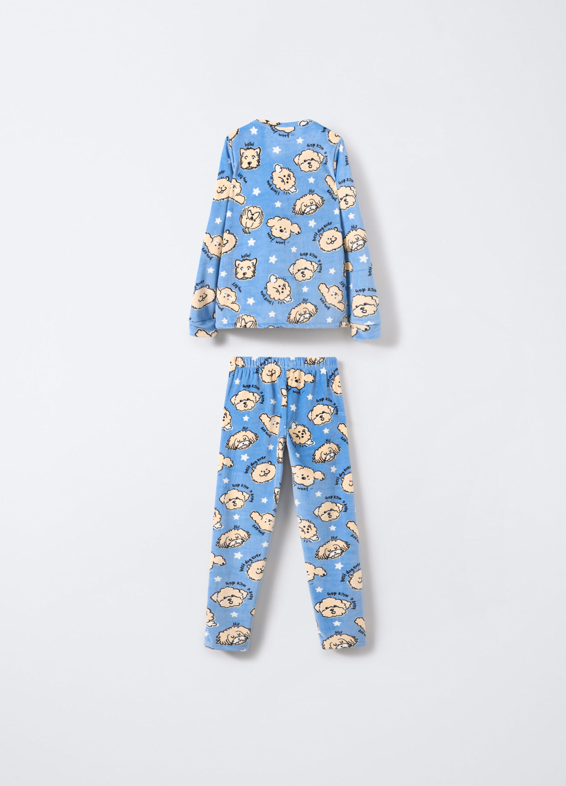 Set pigiama lungo in ciniglia stretch ragazza_1