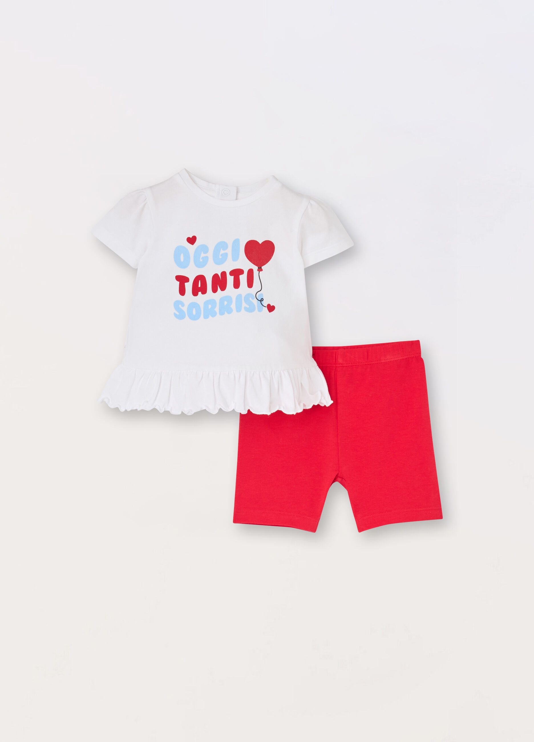 Jogging set in jersey di cotone stretch neonata_0