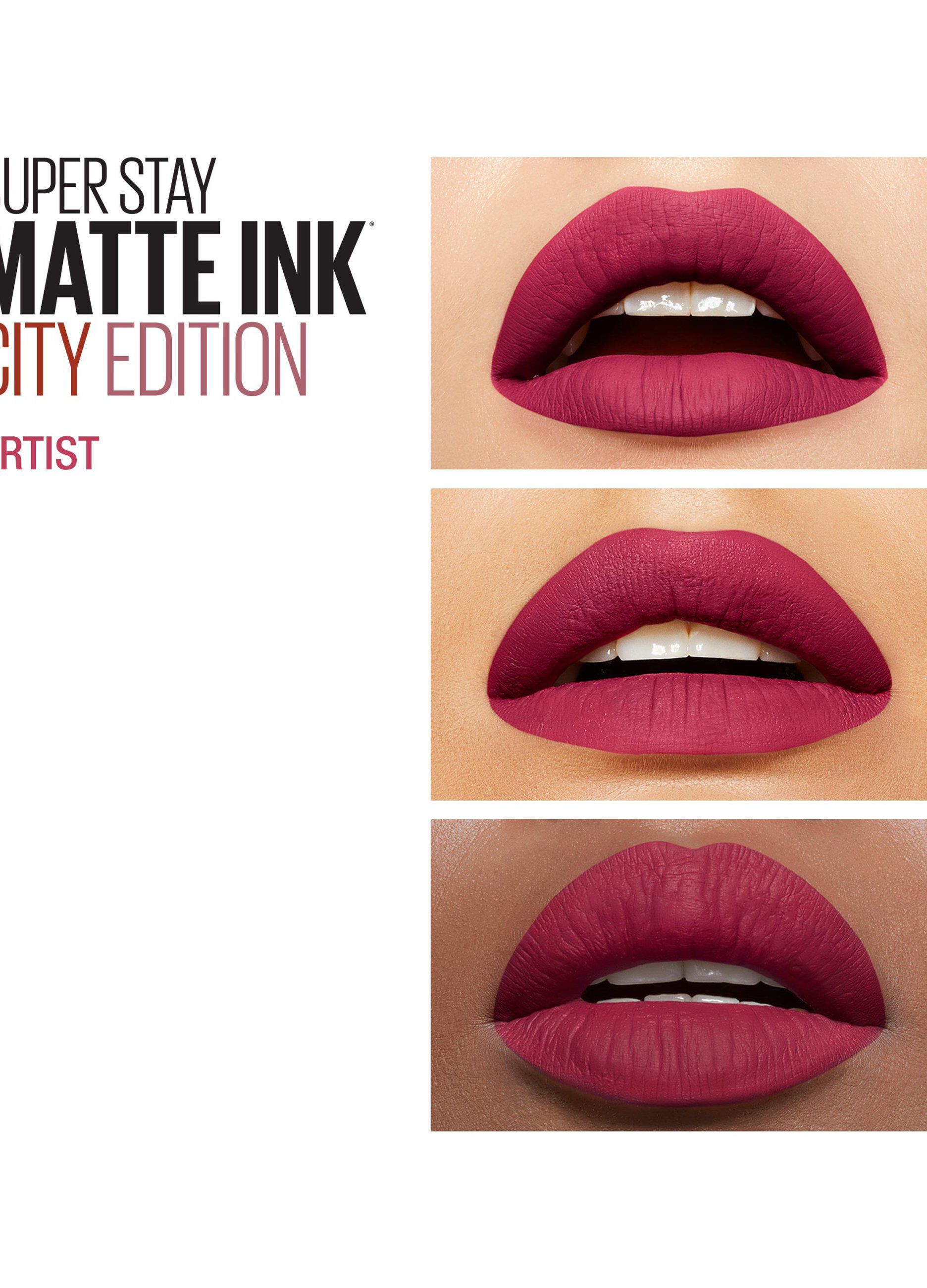 Maybelline New York Tinta Labbra SuperStay Matte Ink, Rossetto Matte Liquido a Lunga Tenuta, Artist (120), 5 ml.