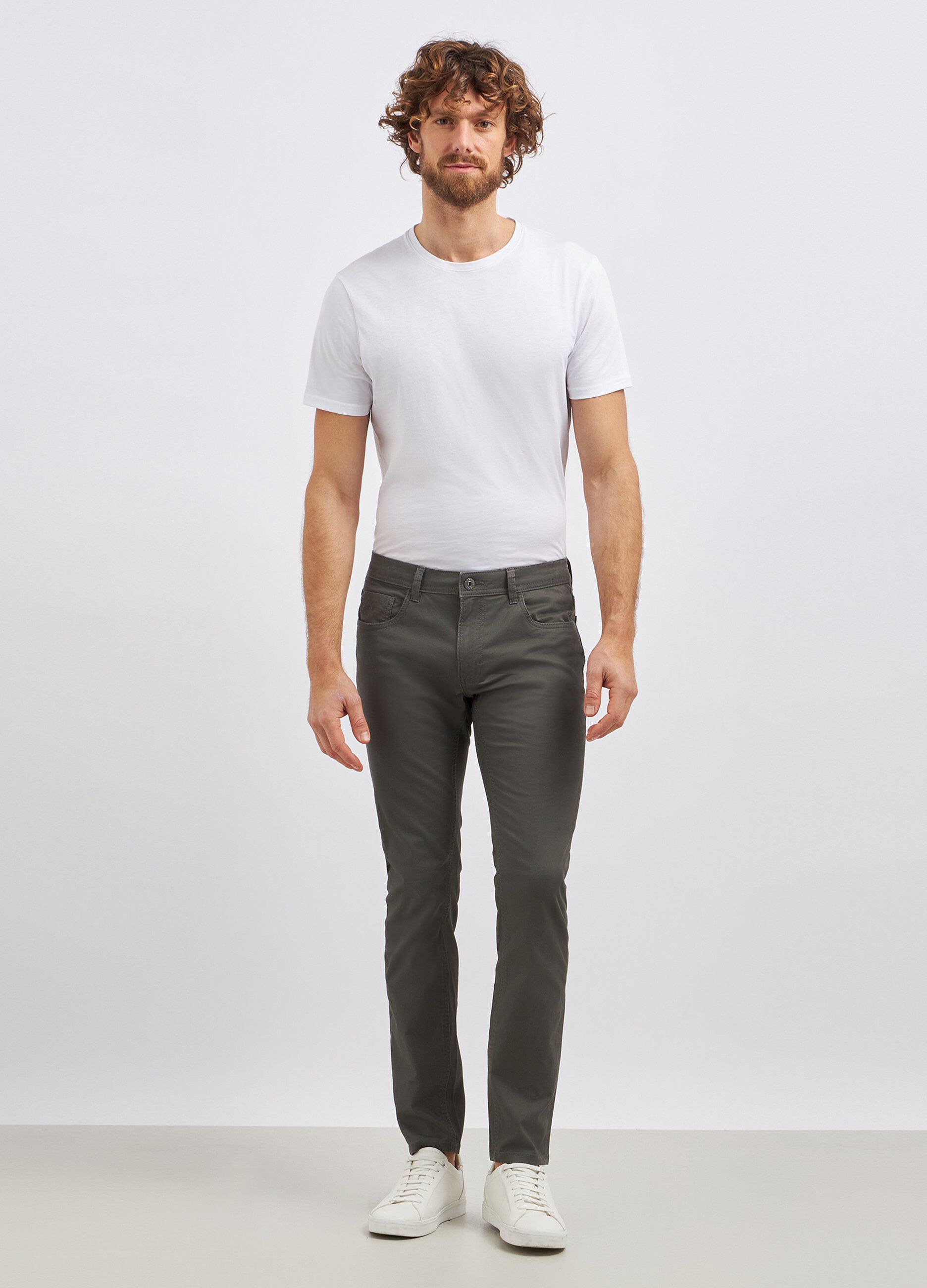 Pantaloni in puro cotone modello 5 tasche uomo_0