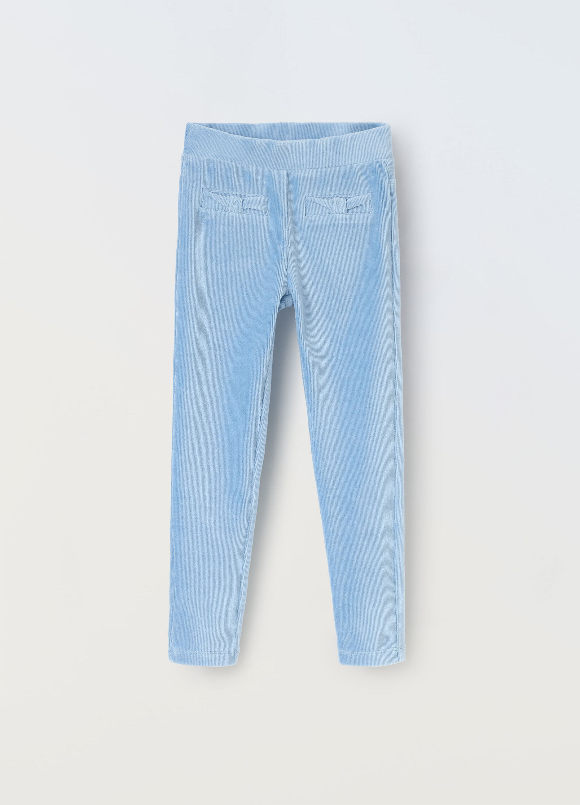 Leggings in costina di misto cotone bambina_0