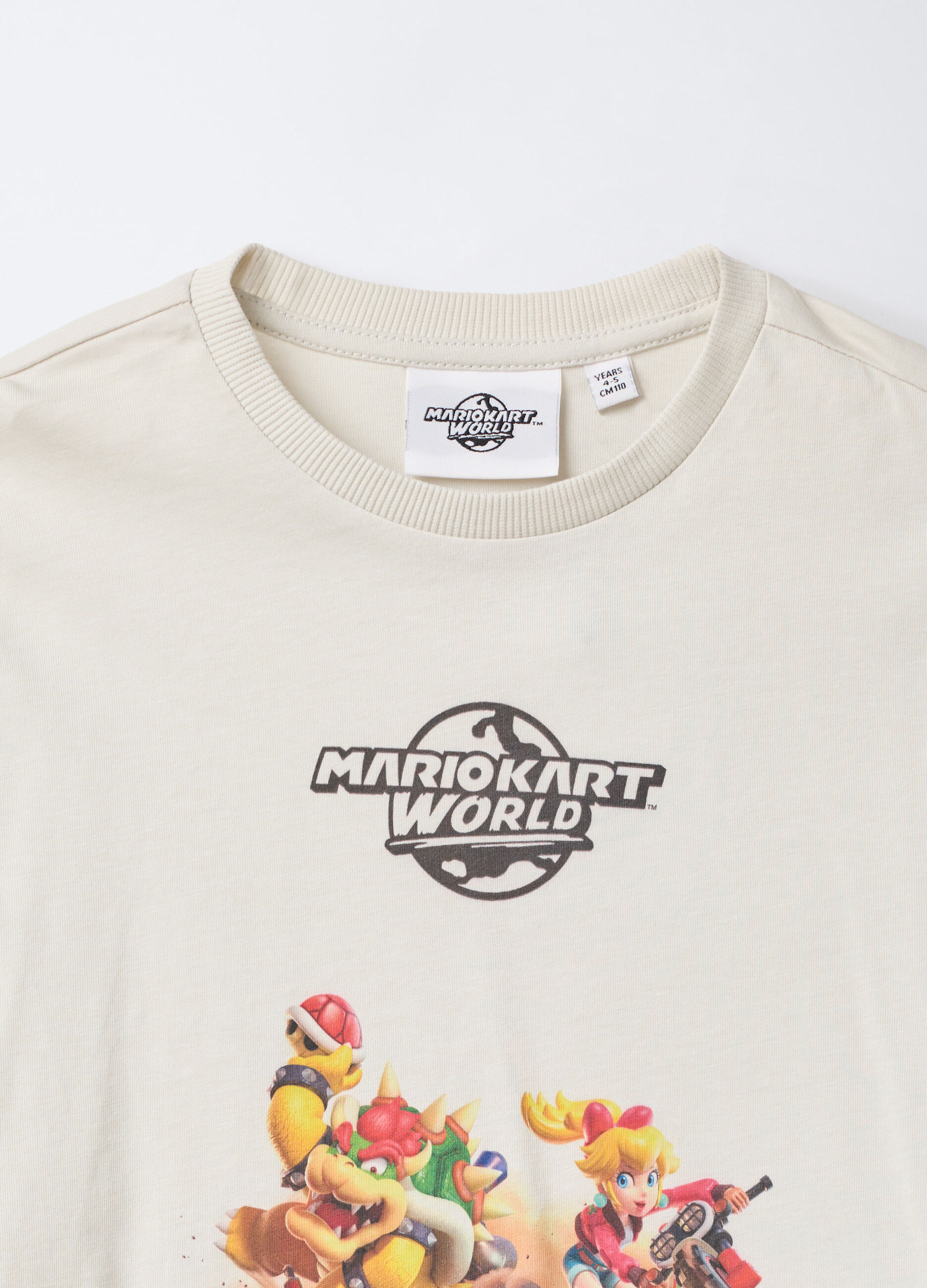 T-shirt girocollo Mario Kart World in jersey di puro cotone bambino_2
