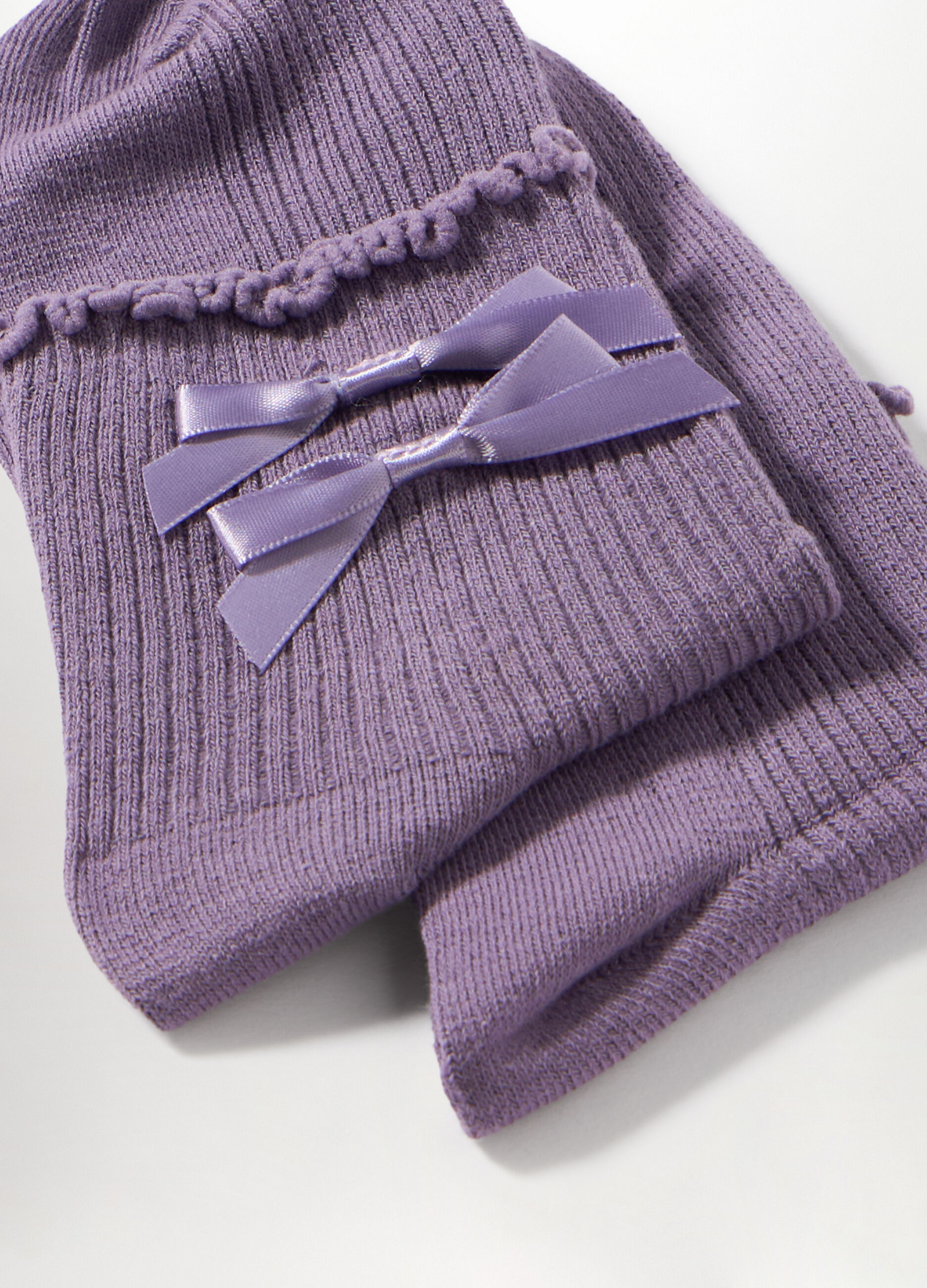 Calze corte misto cotone con fiocchi donna_1