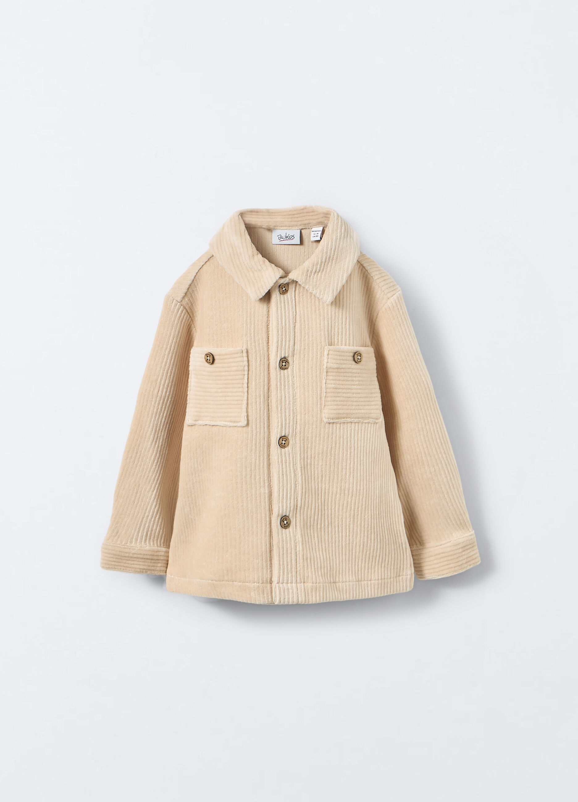 Camicia relaxed fit in ciniglia di cotone stretch bimbo_0