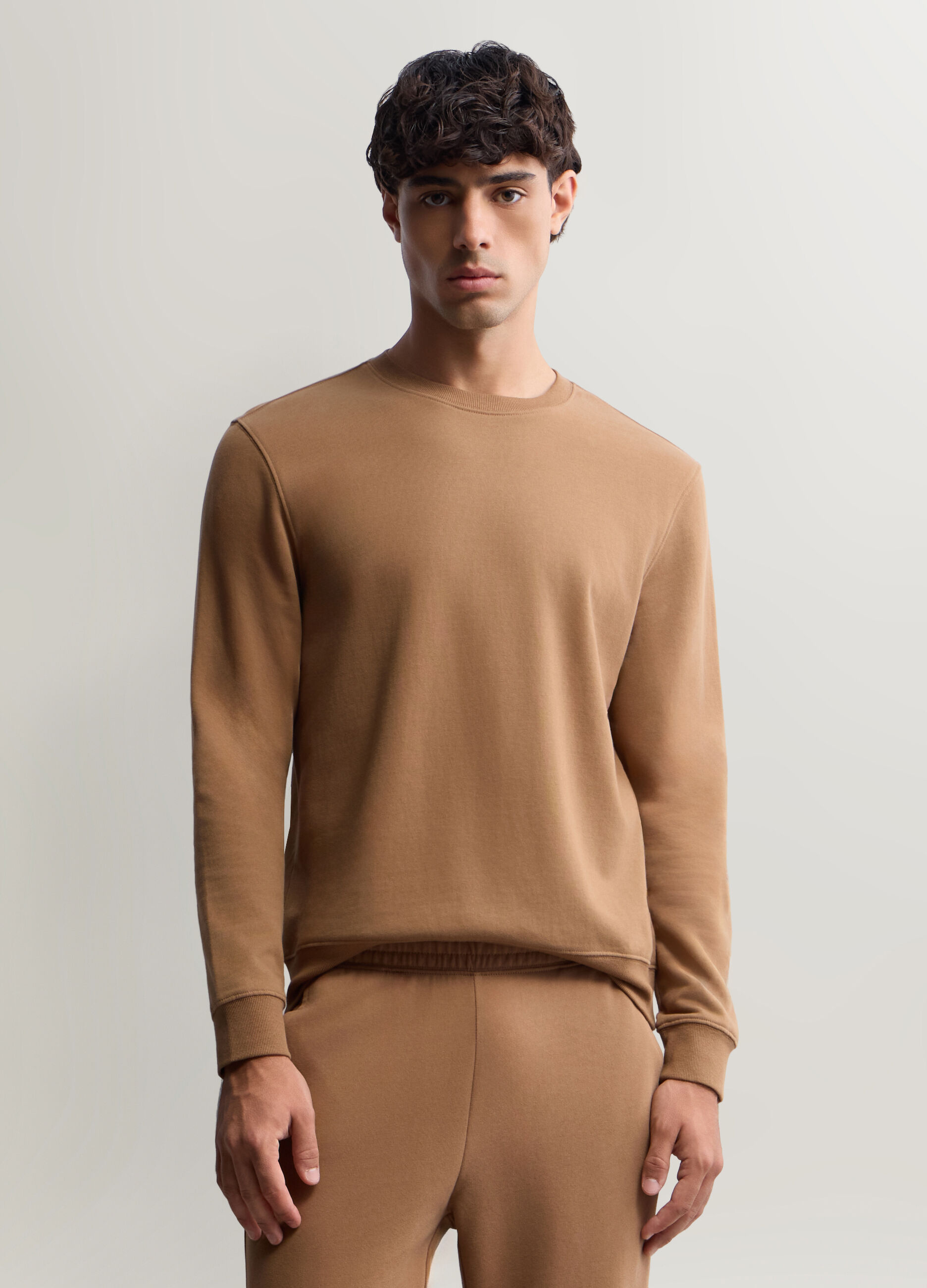 Felpa girocollo in cotone uomo