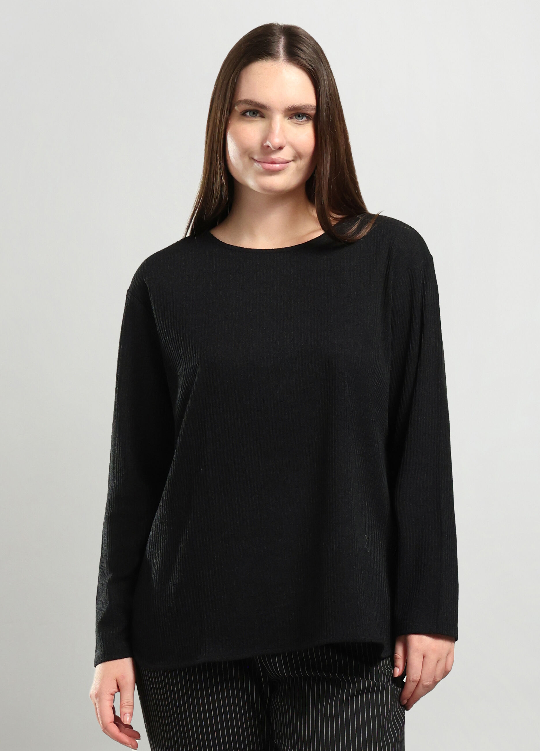 T-shirt in costina donna curvy_0