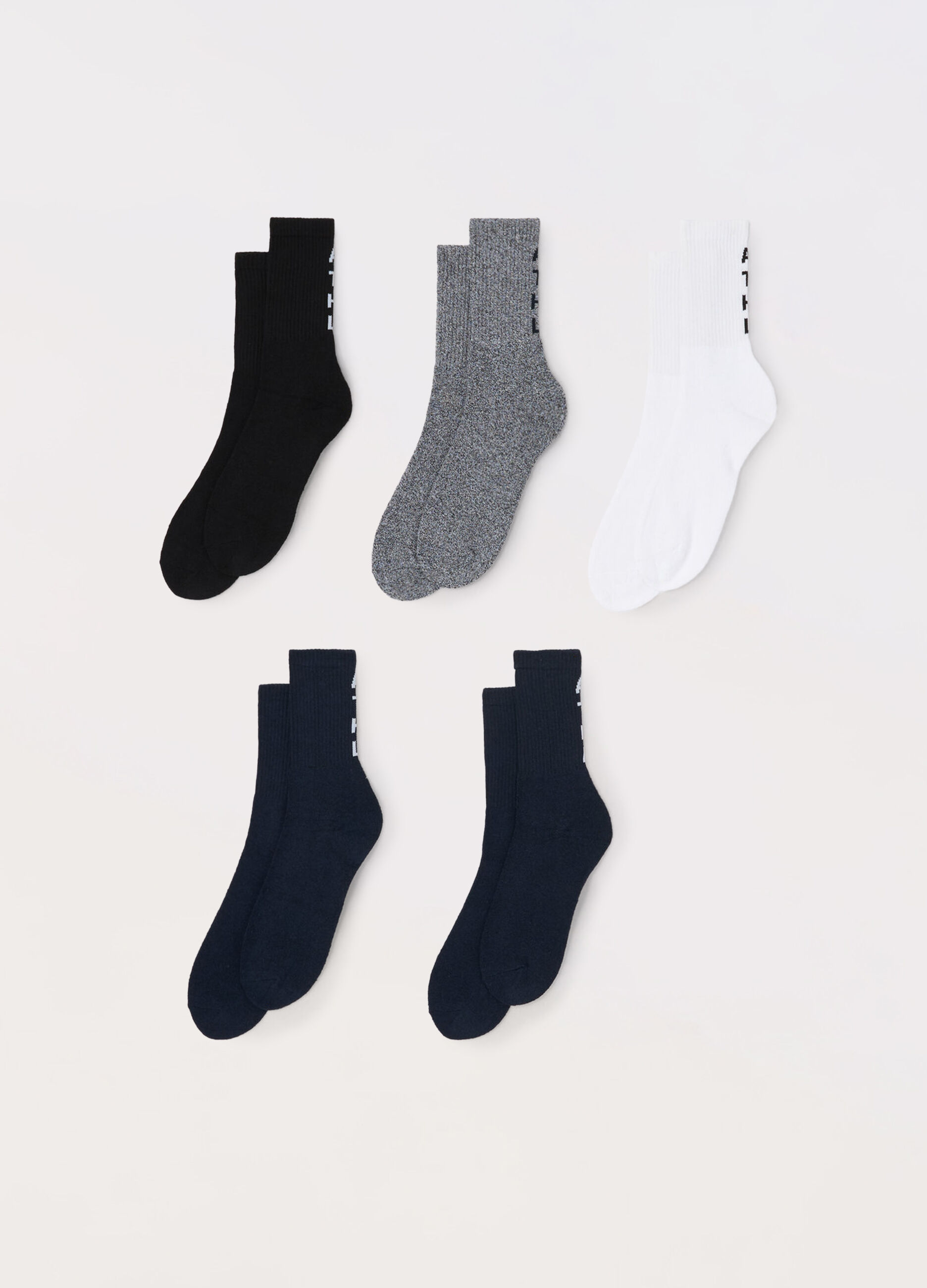 5 pack calze corte sportive in misto cotone uomo_0